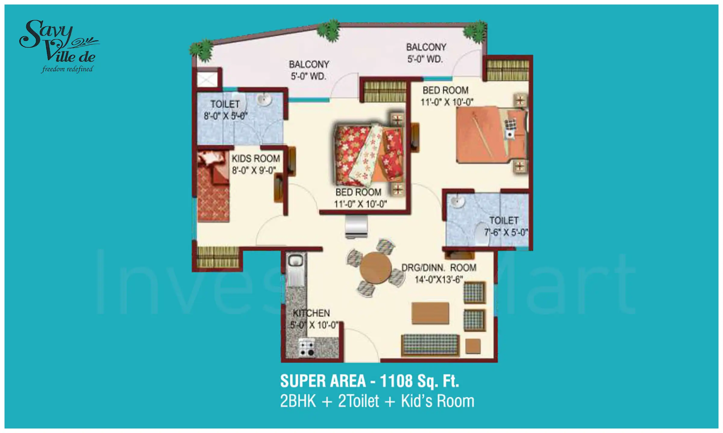 1108 Sqft