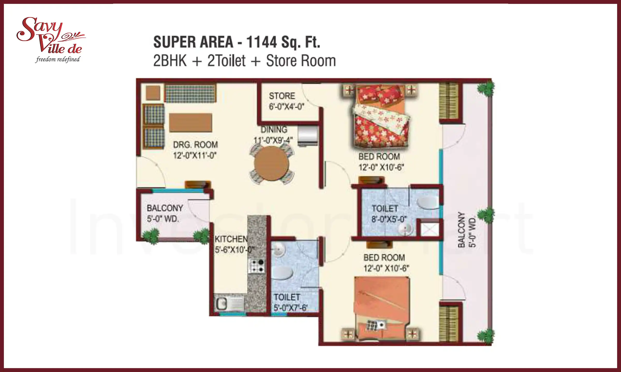 1144 Sqft