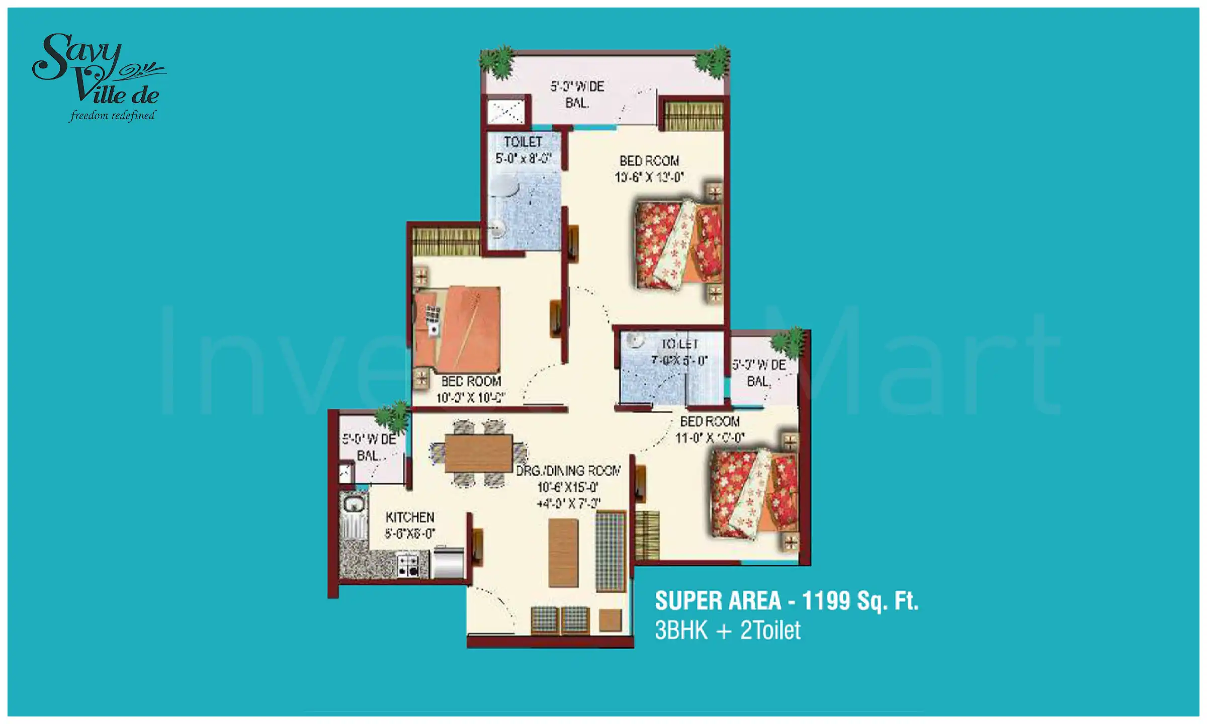 1199 Sqft