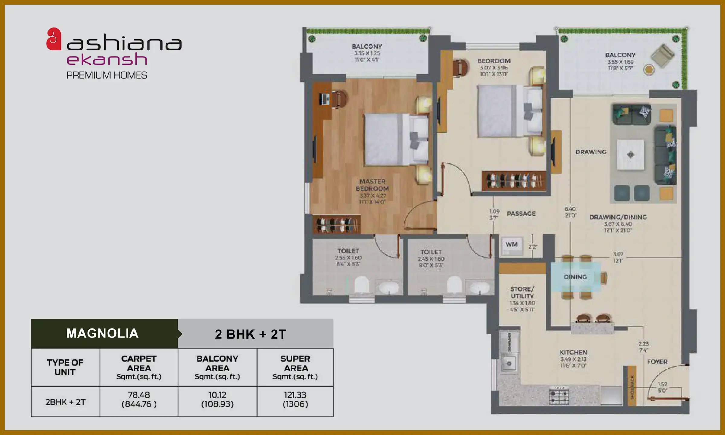 1306 Sqft