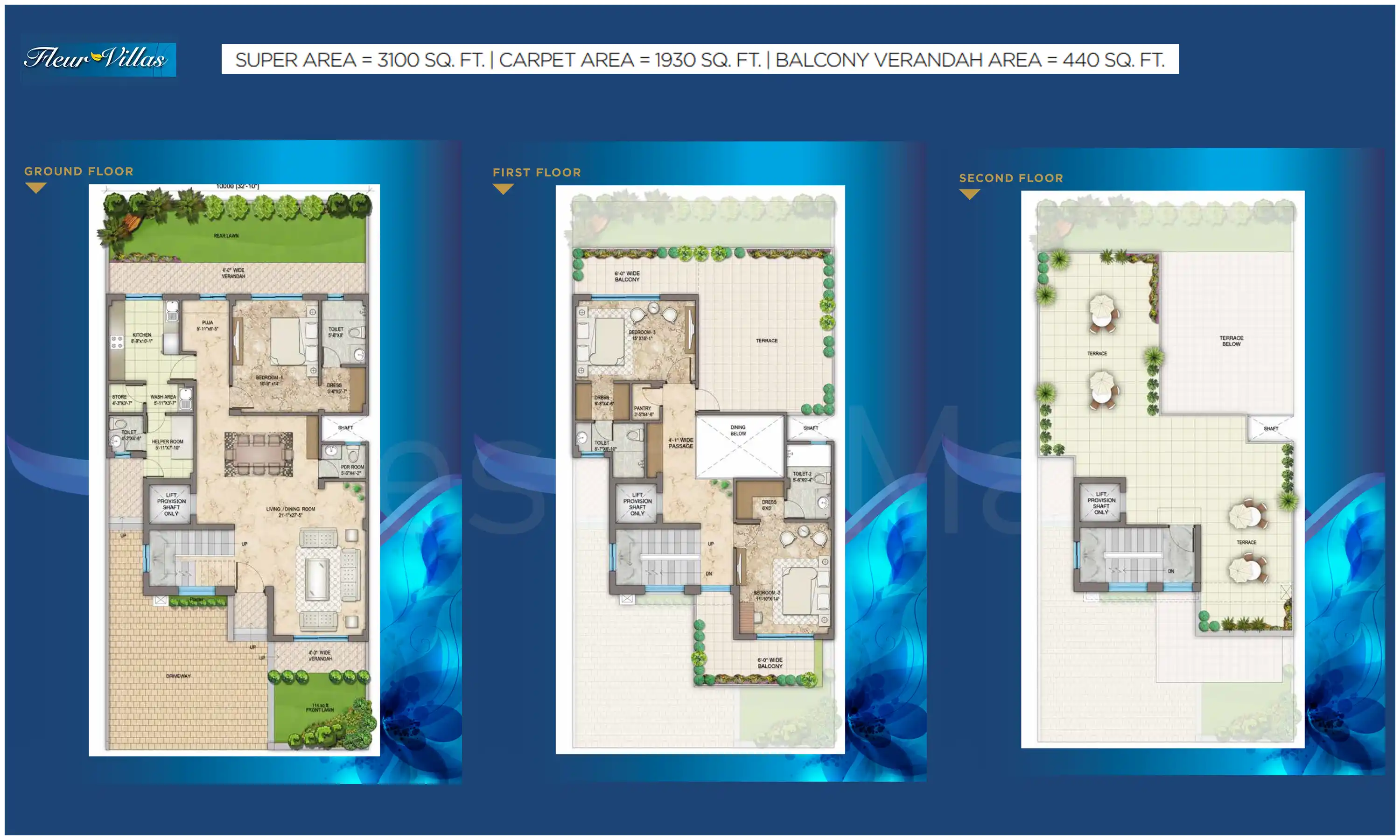 3100 Sqft
