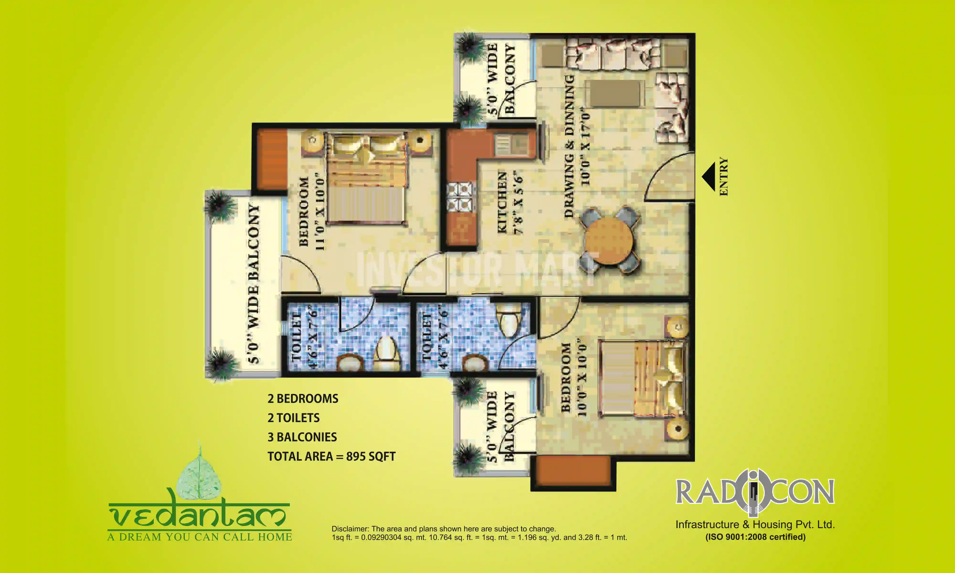 895 Sqft