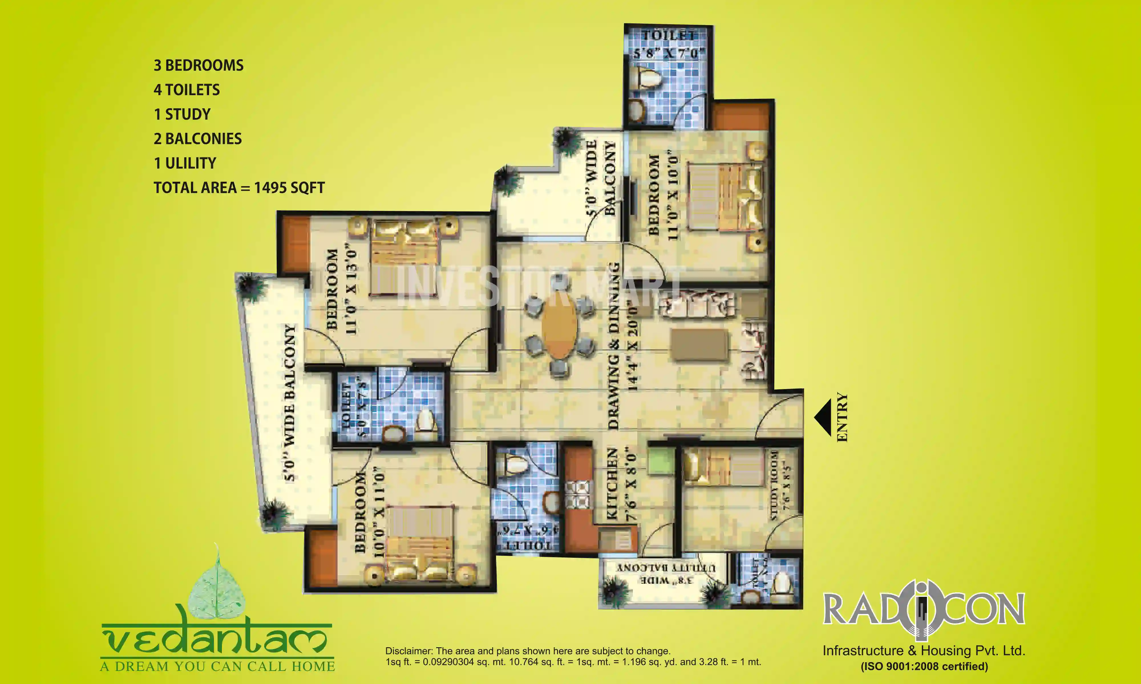 1495 Sqft