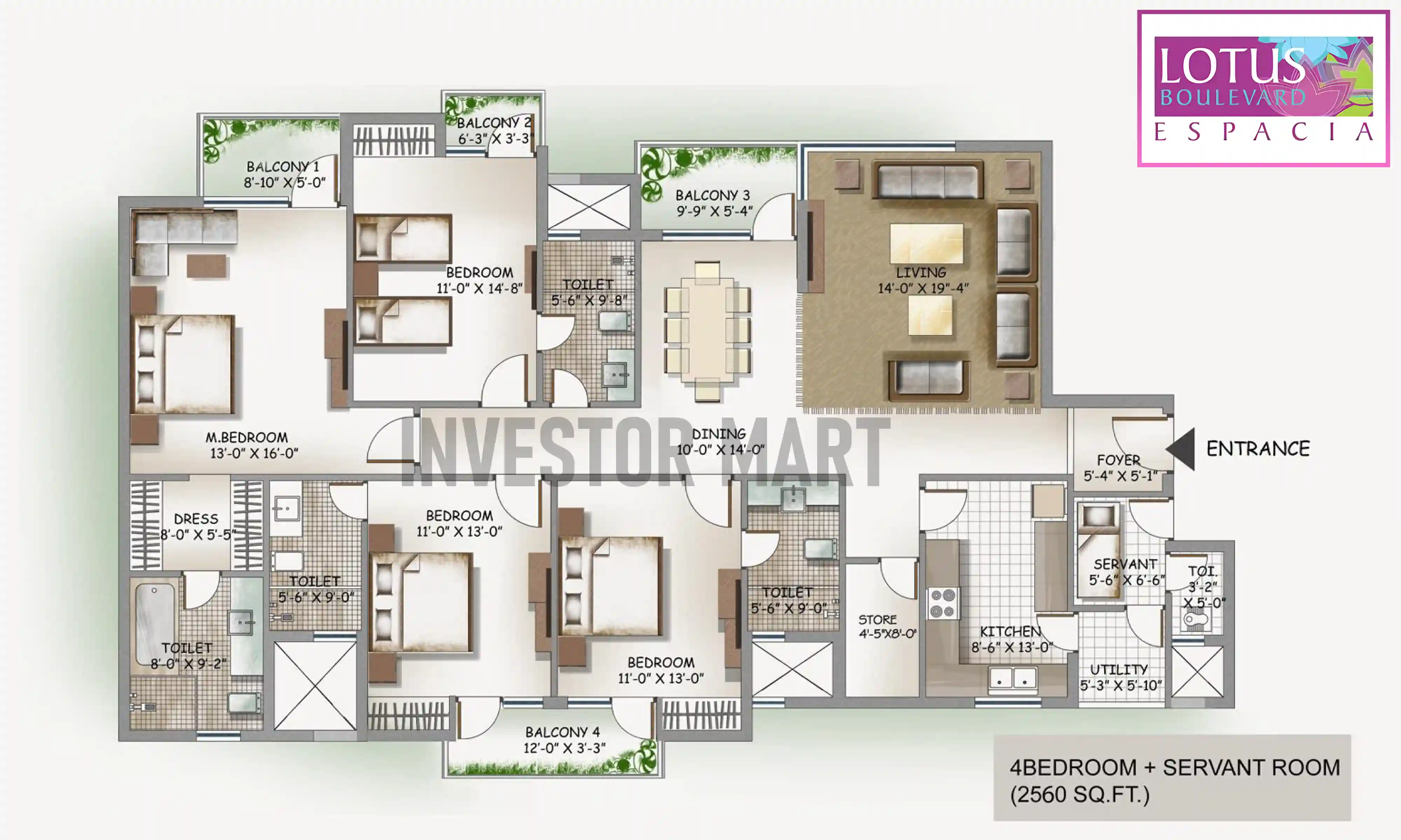 2560 Sqft