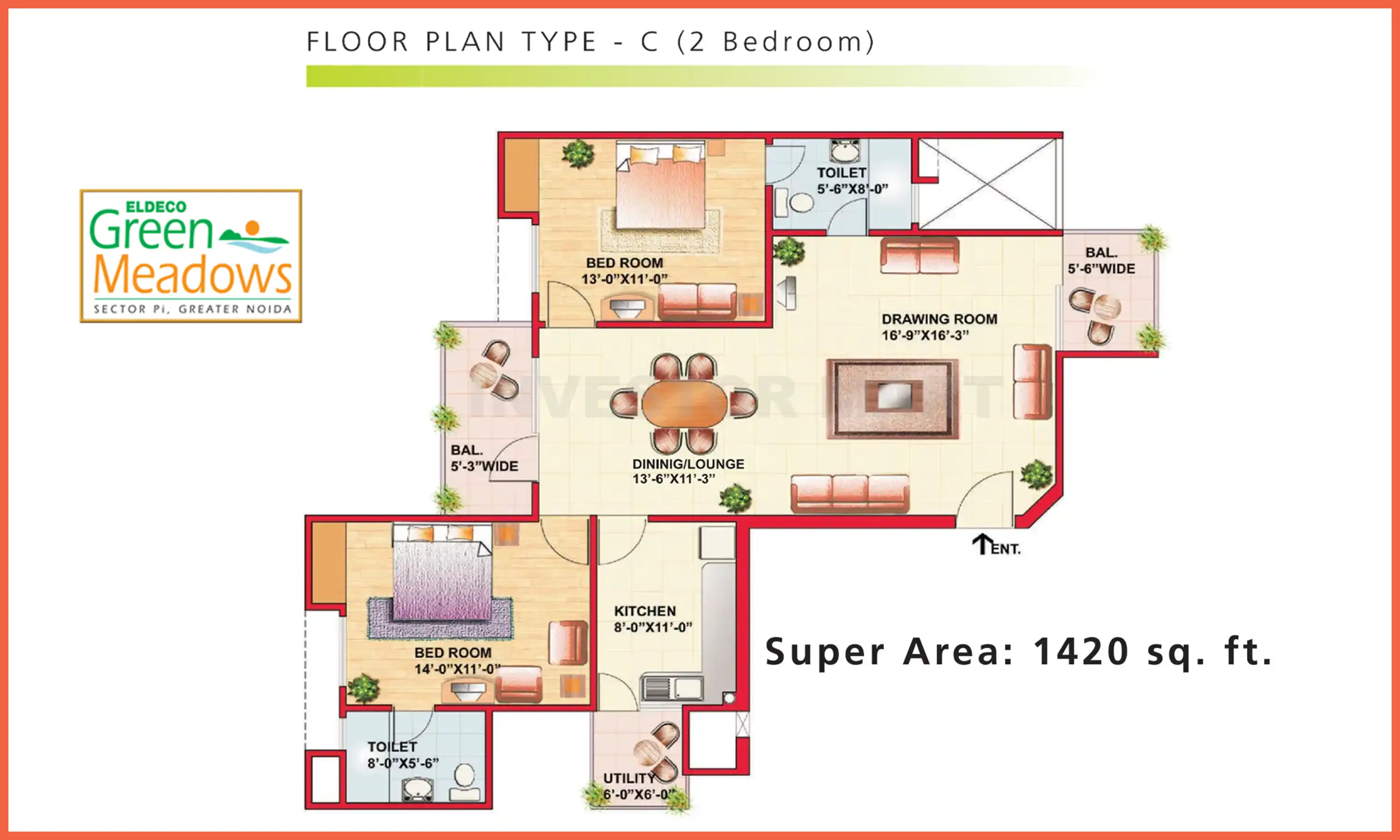 1420 Sqft
