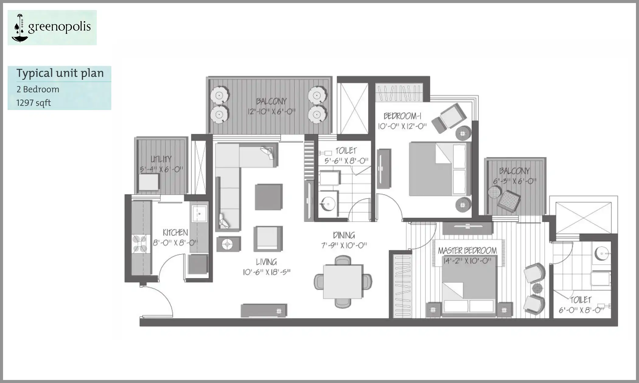 1297 Sqft