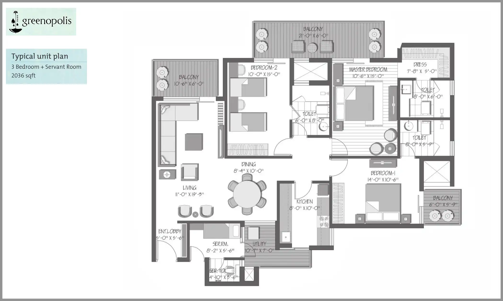 2036 Sqft