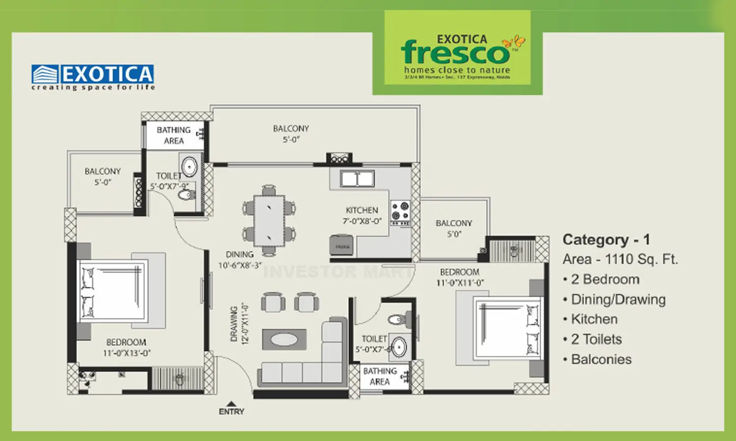 1110 Sqft