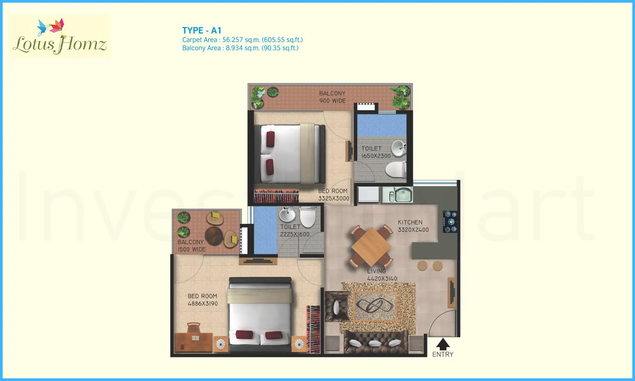 606 Sqft