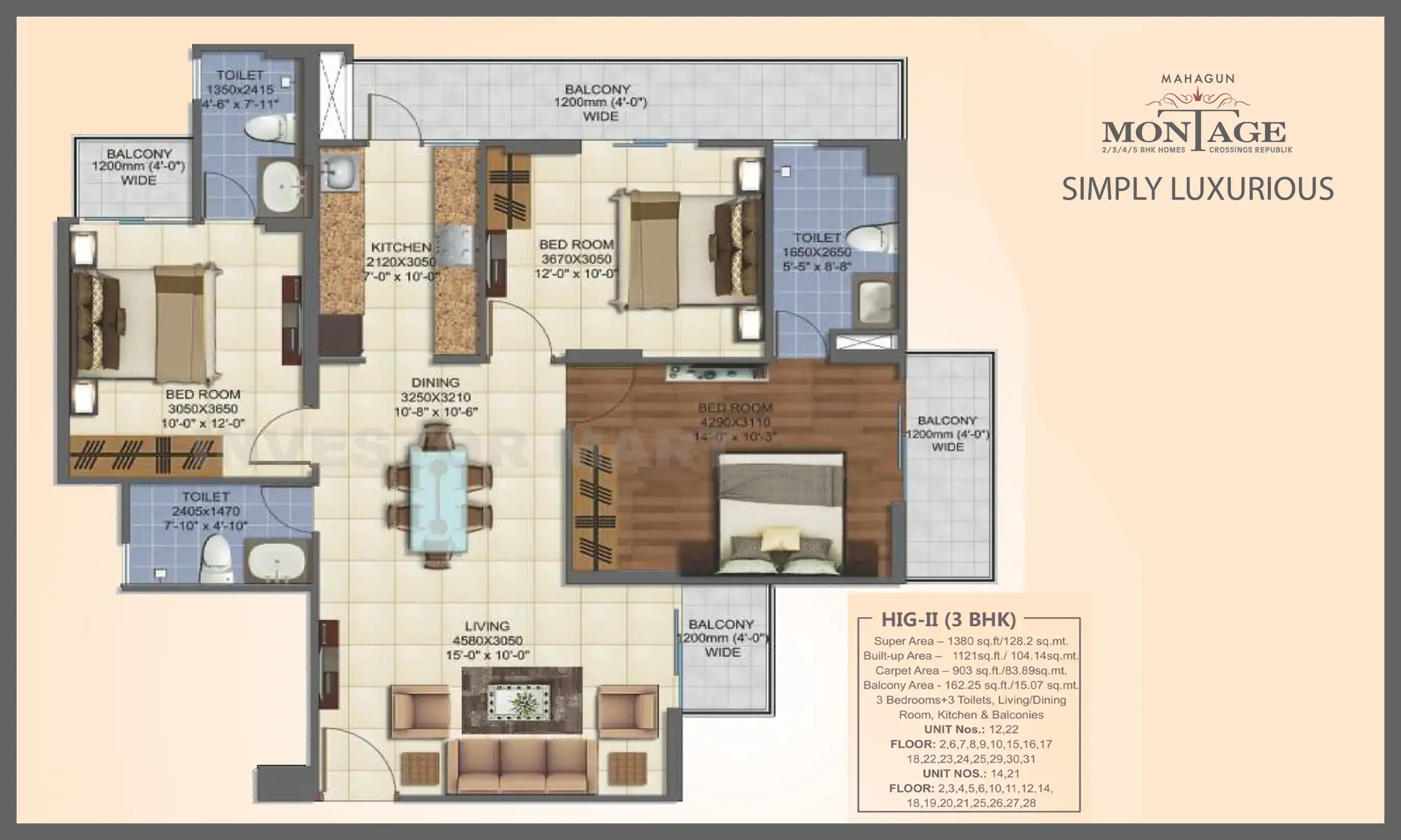1380 Sqft
