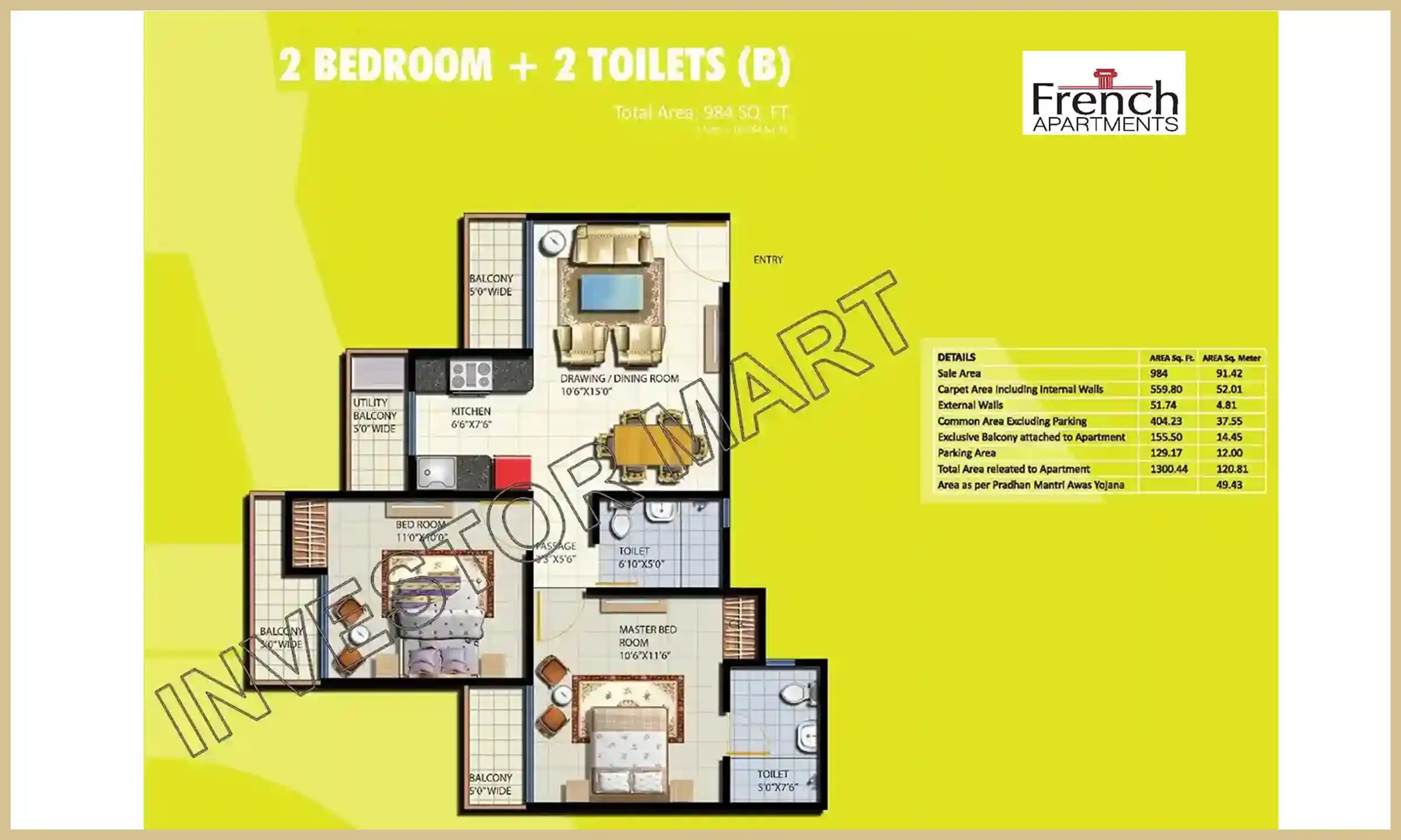 984 Sqft