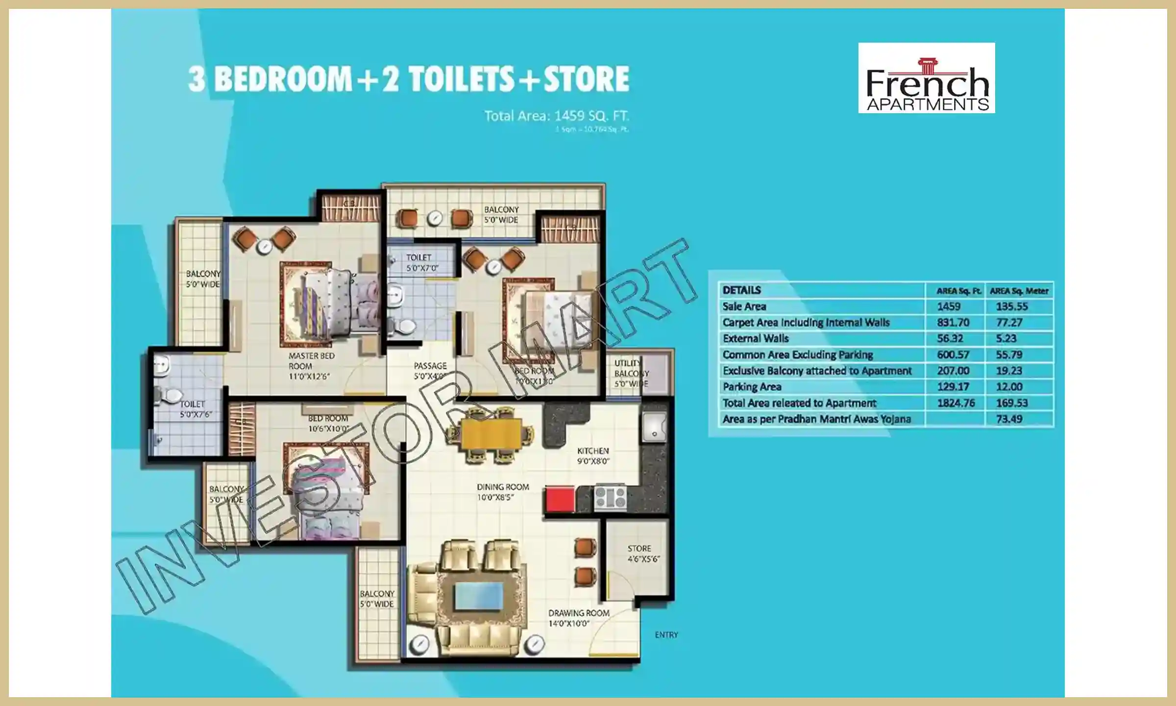 1459 Sqft