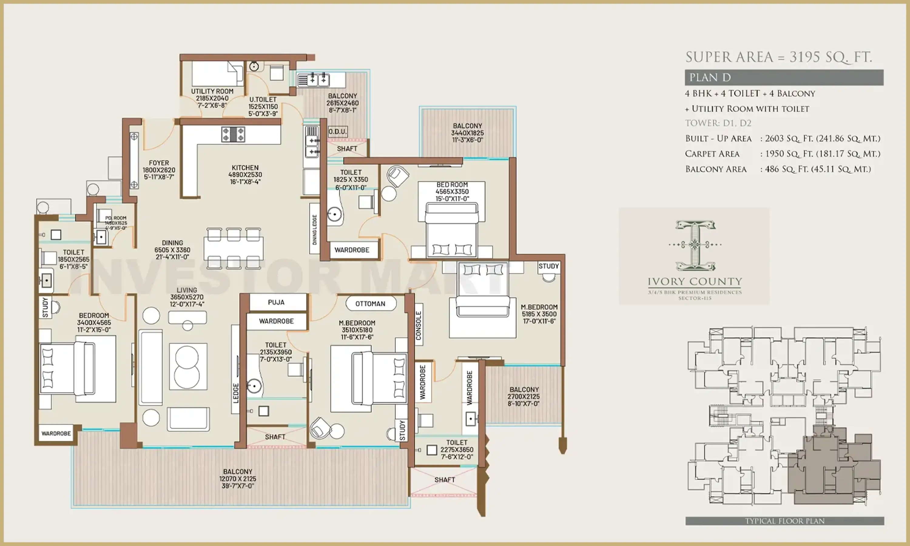 3195 Sqft