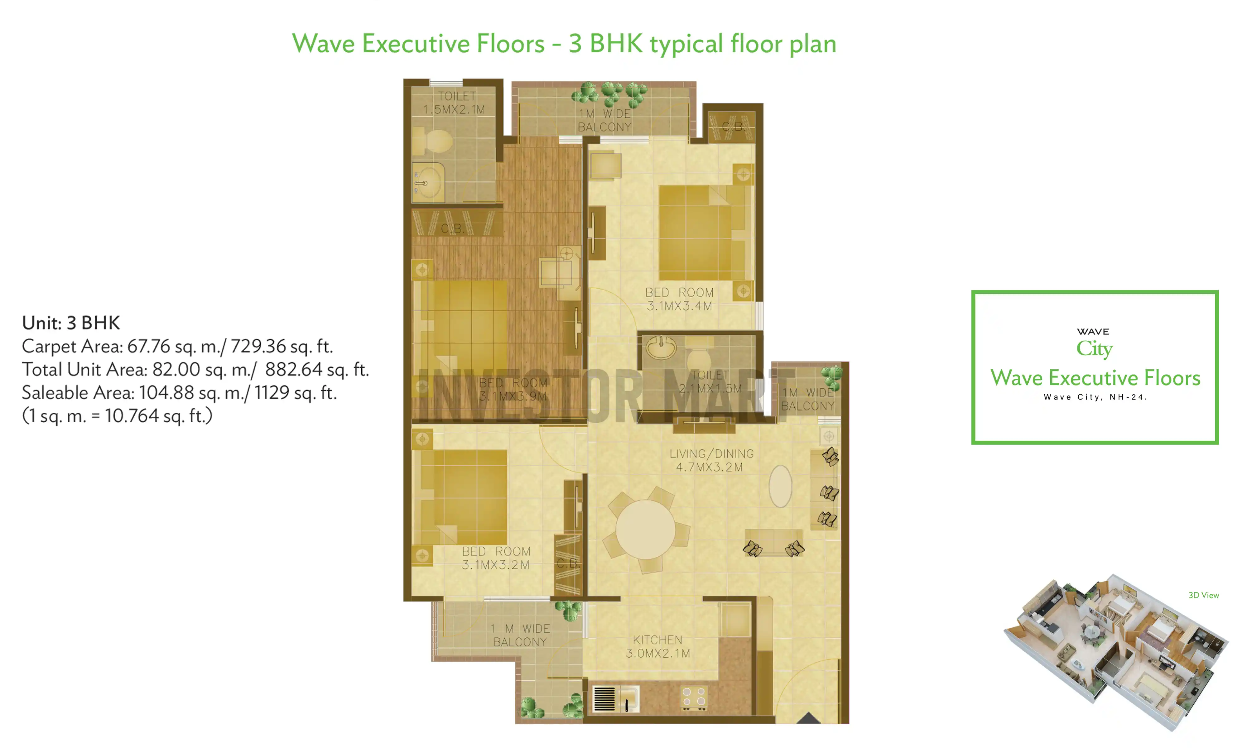 1129 Sqft