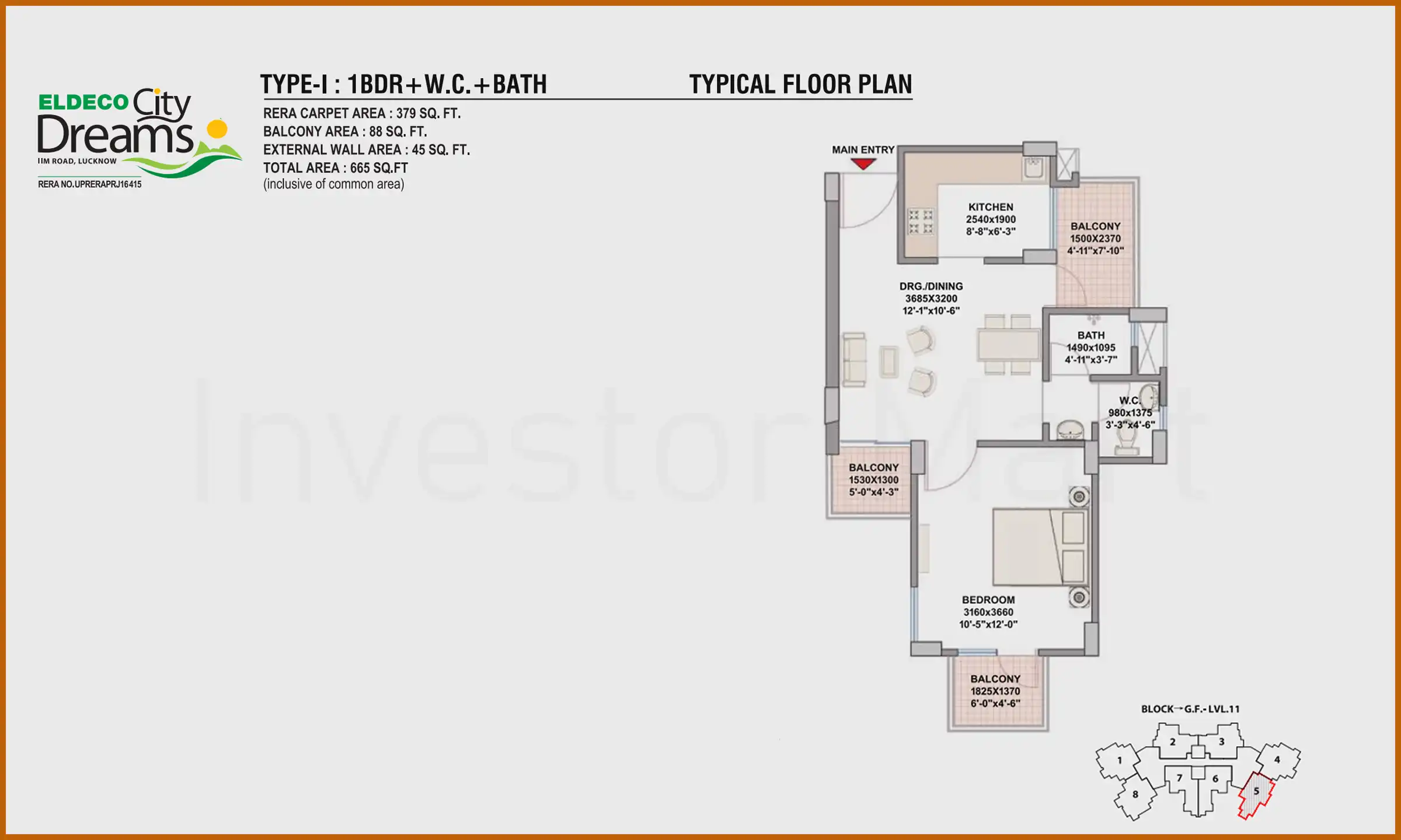 665 Sqft