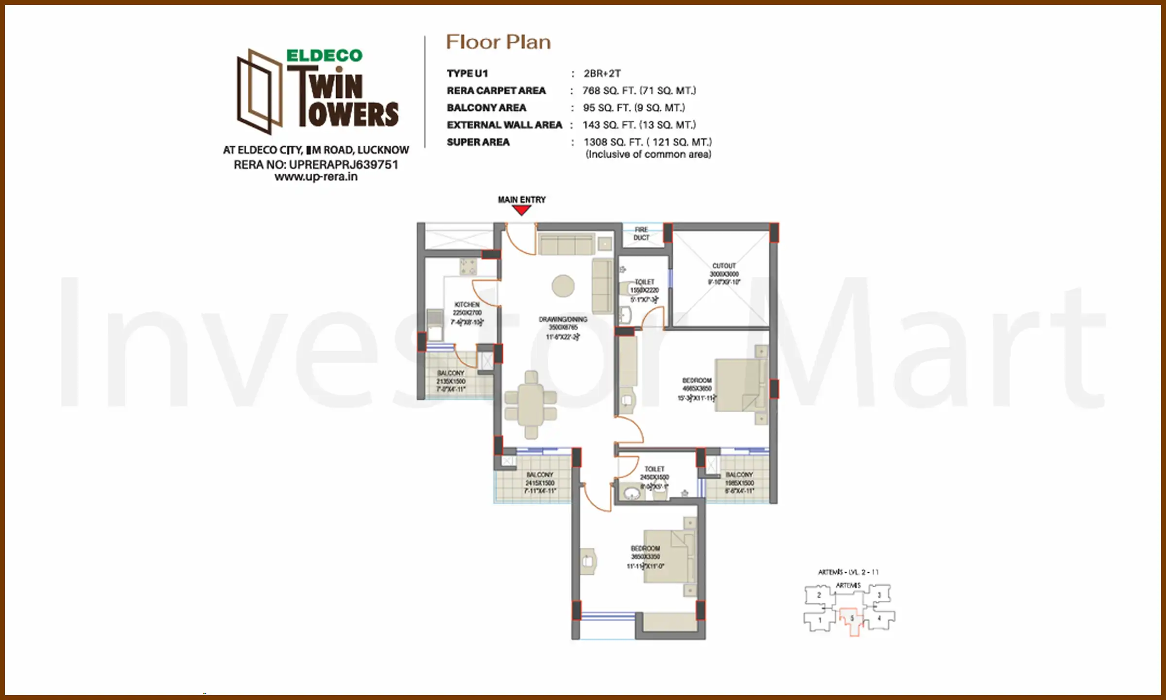 1308 Sqft