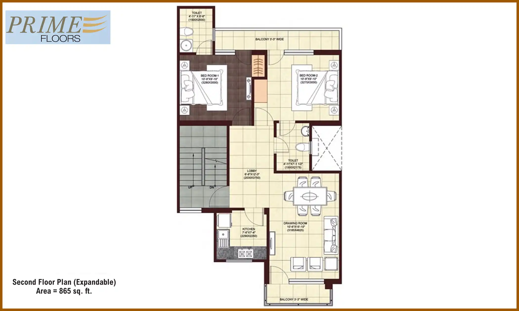865 Sqft