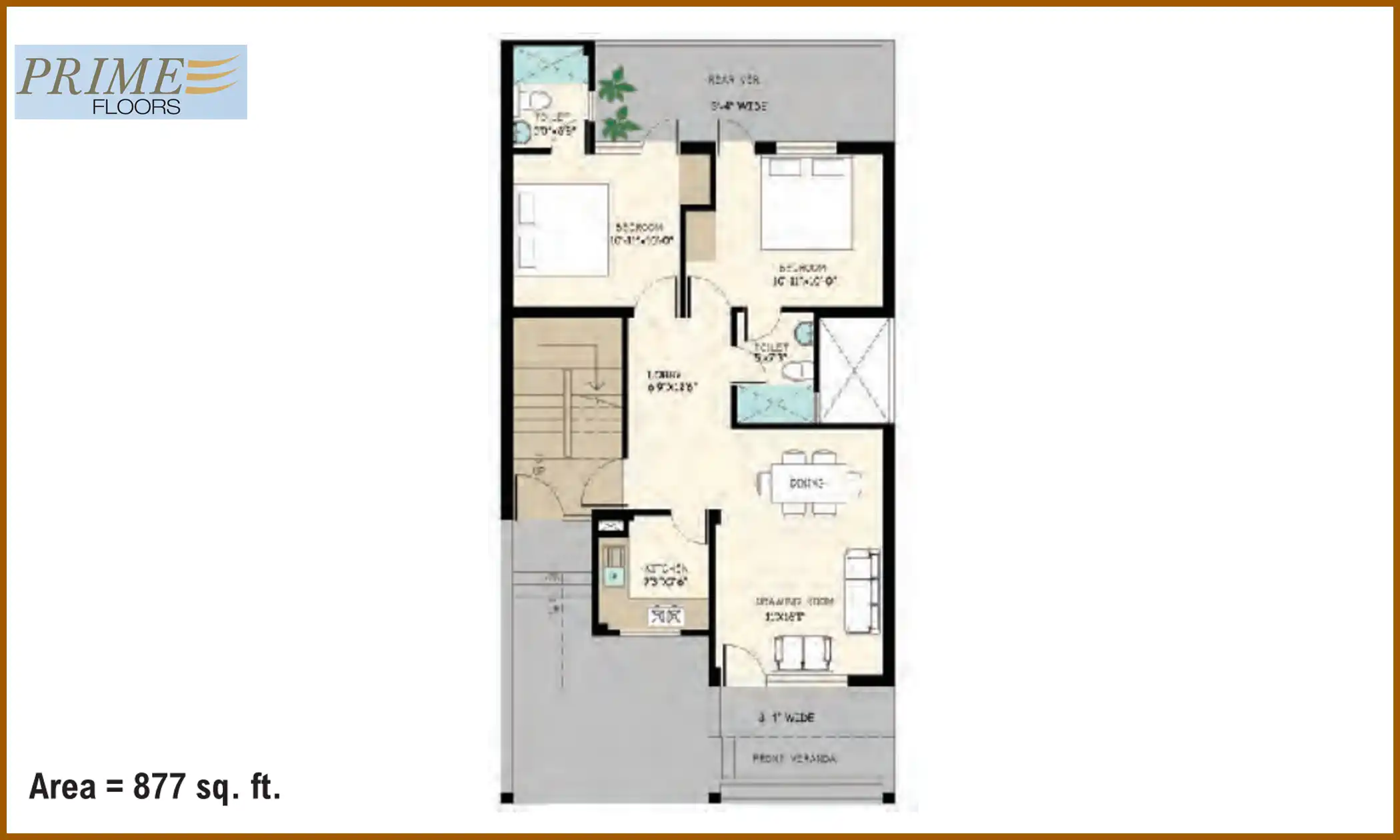 877 Sqft