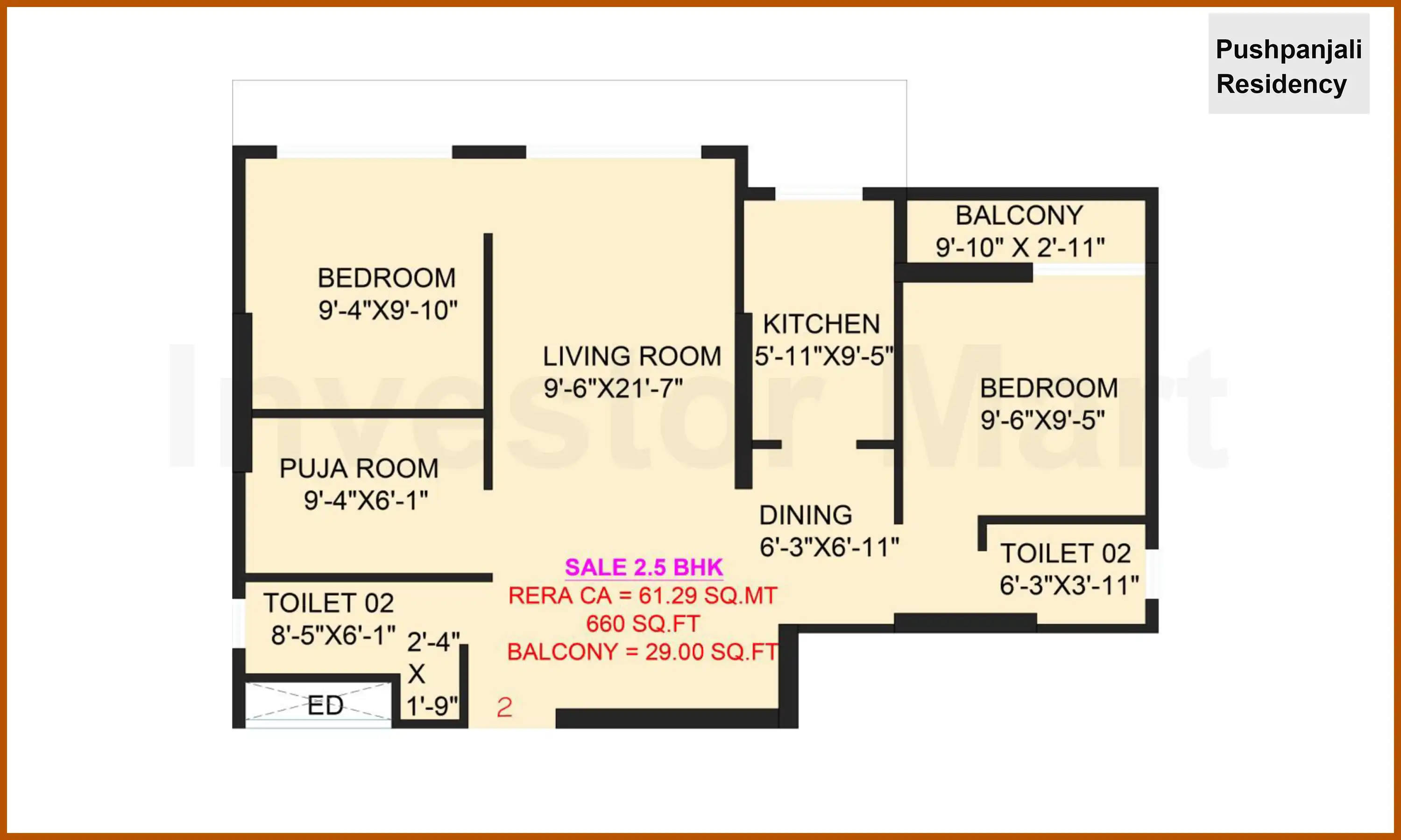 660 Sqft