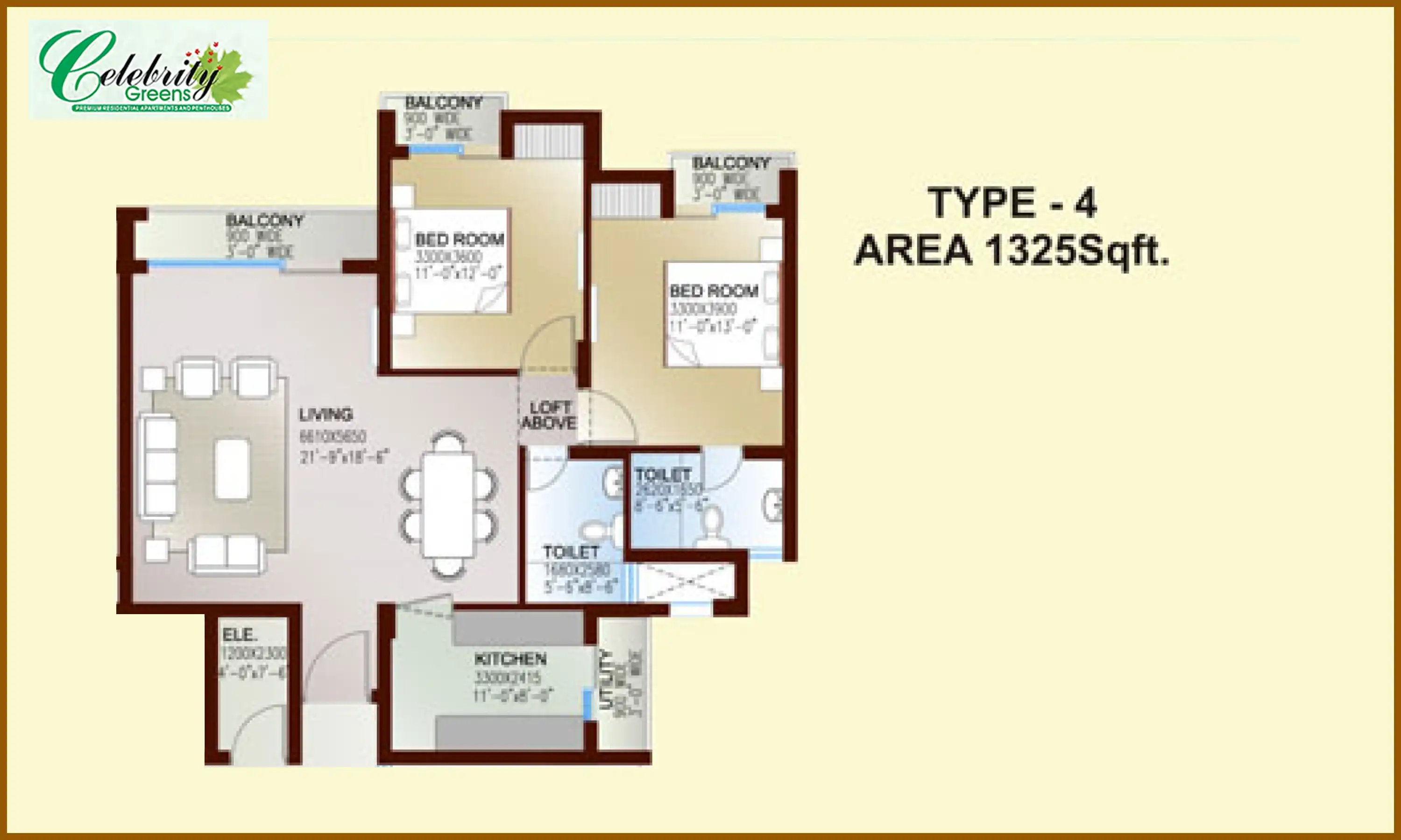 1325 Sqft