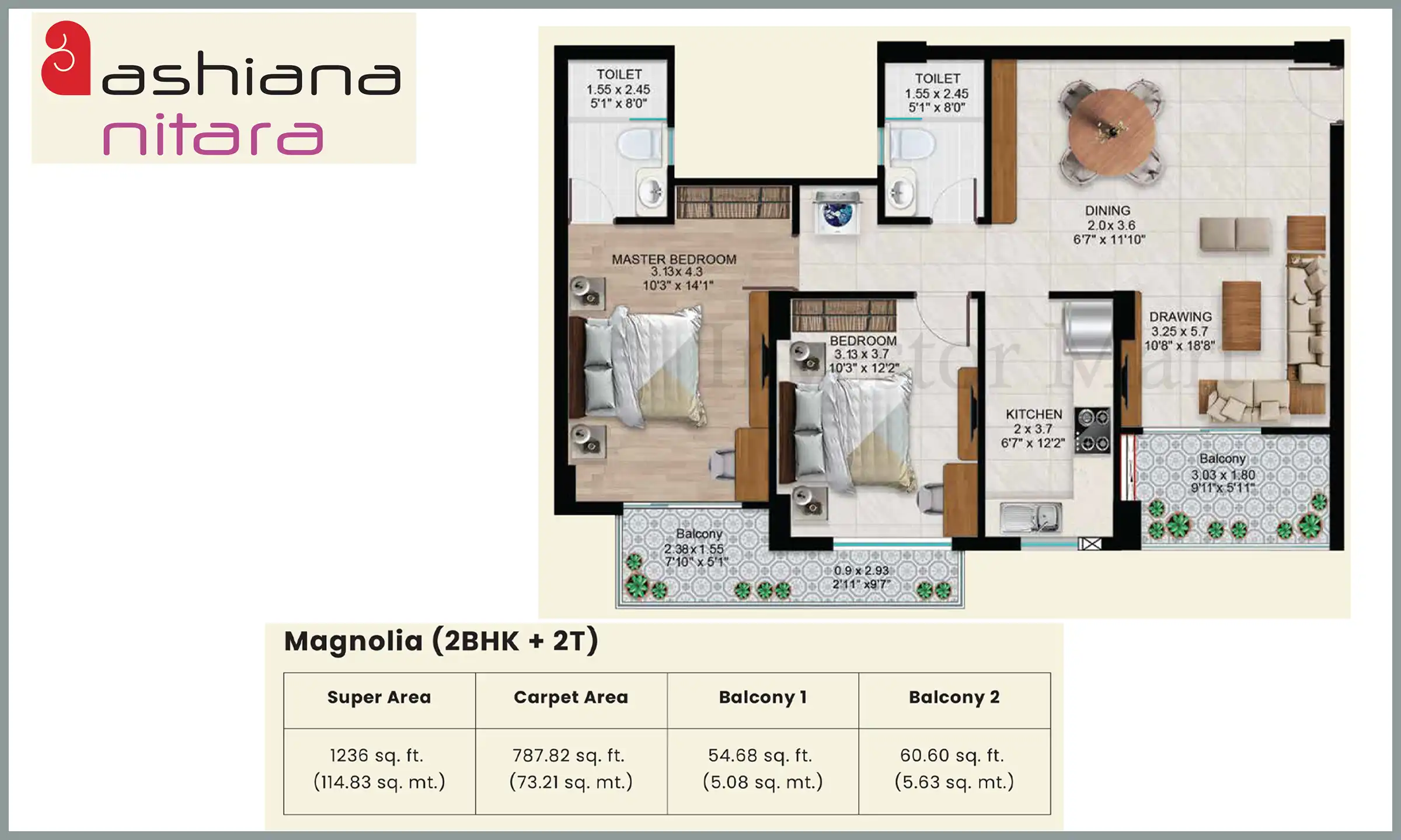1236 Sqft