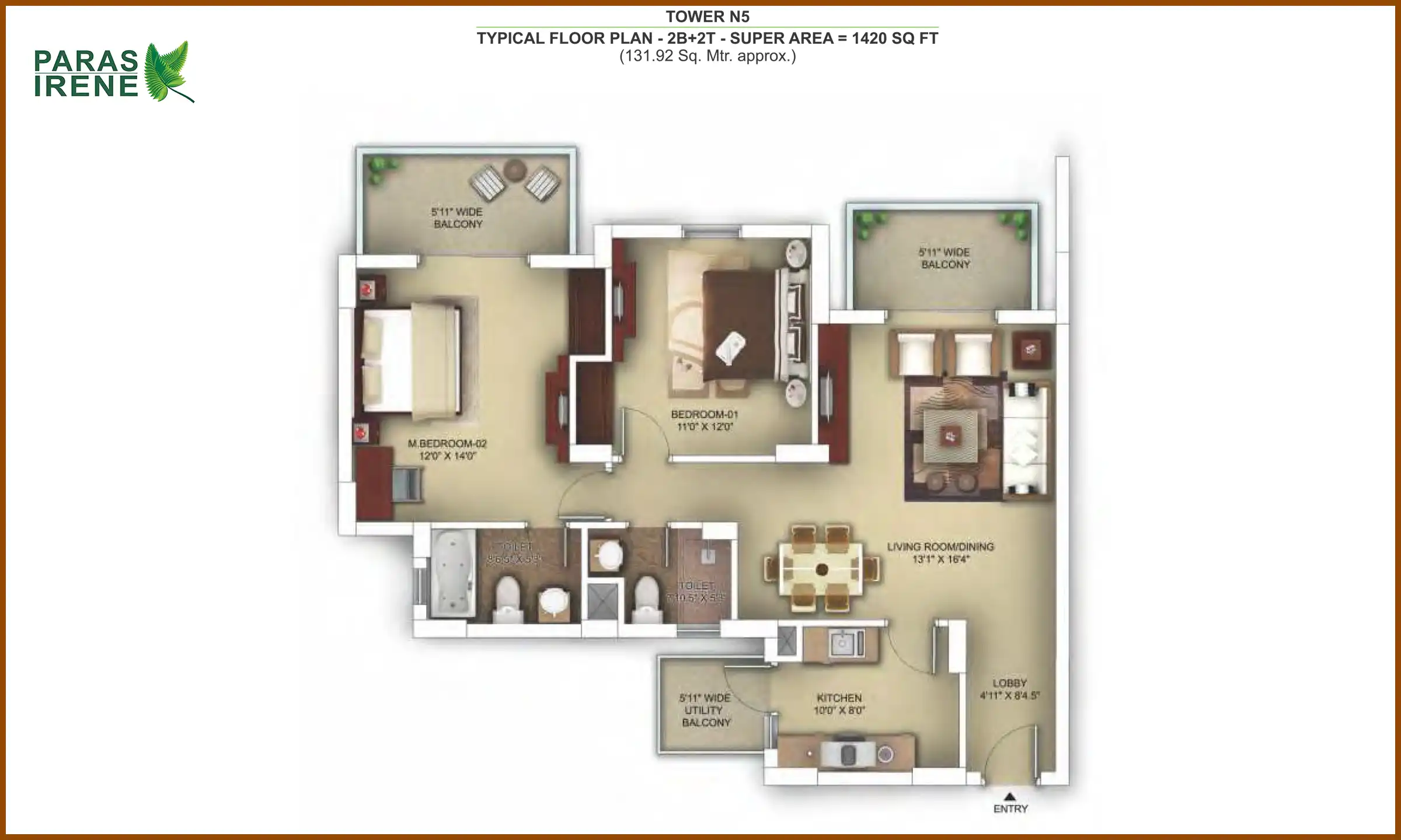 1420 Sqft