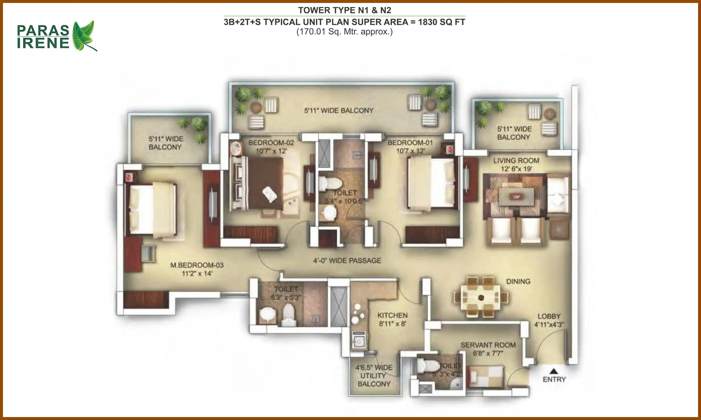 1830 Sqft