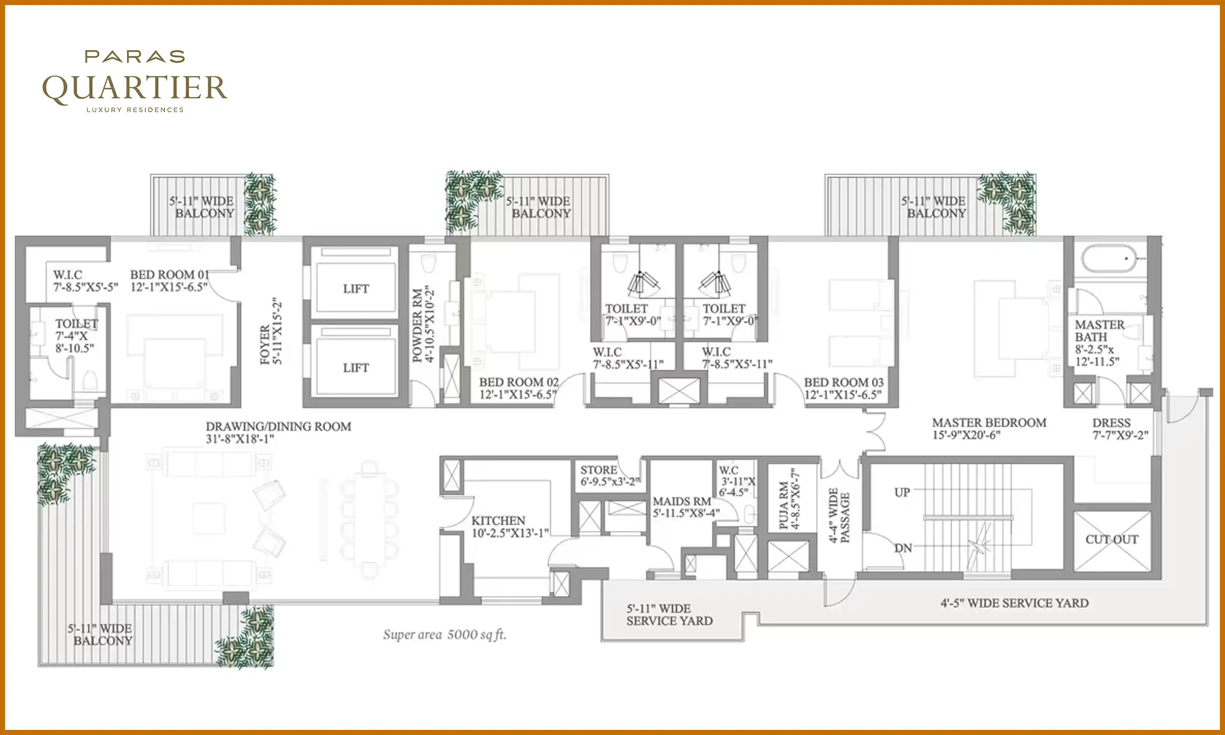 5000 Sqft