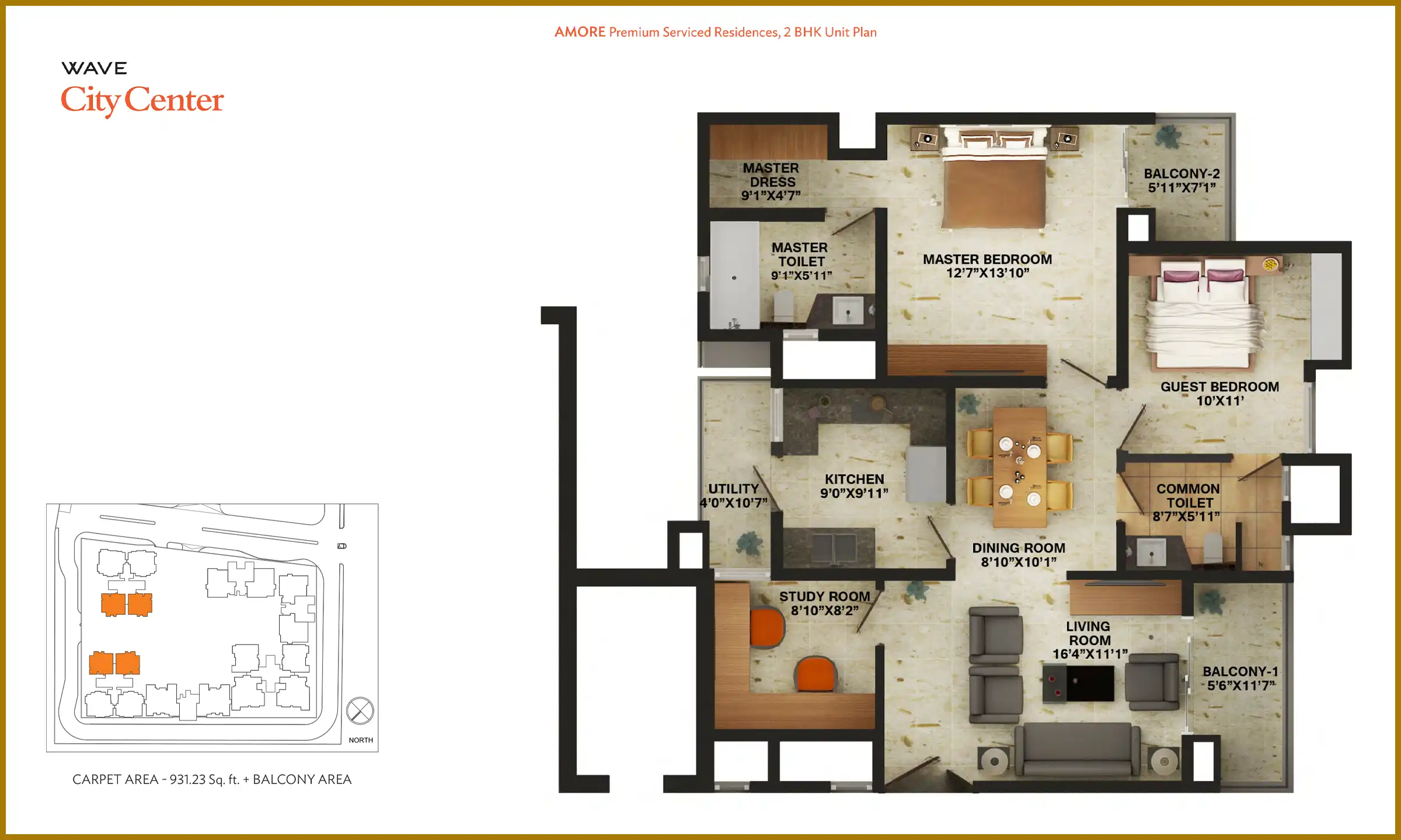 932 Sqft