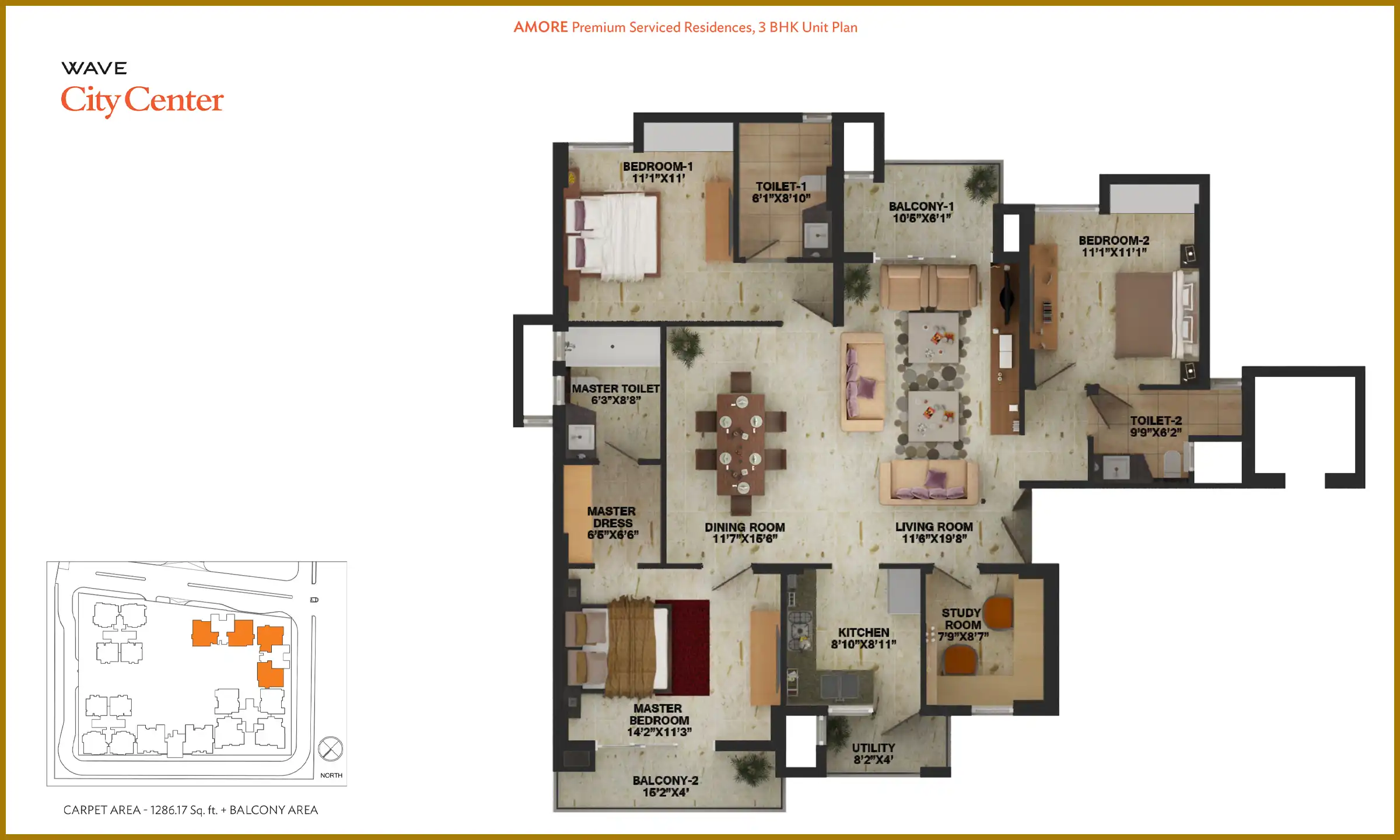 1287 Sqft