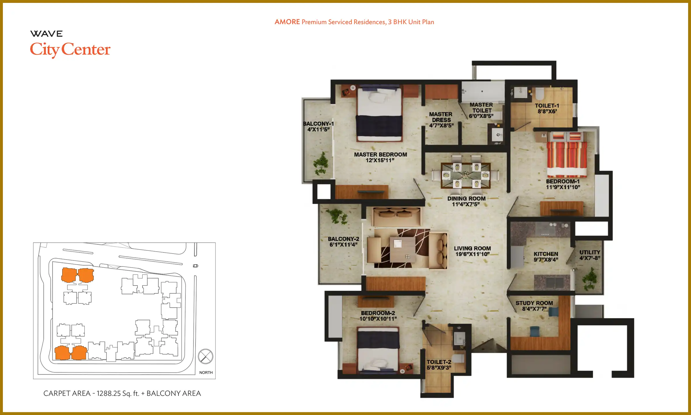 1289 Sqft