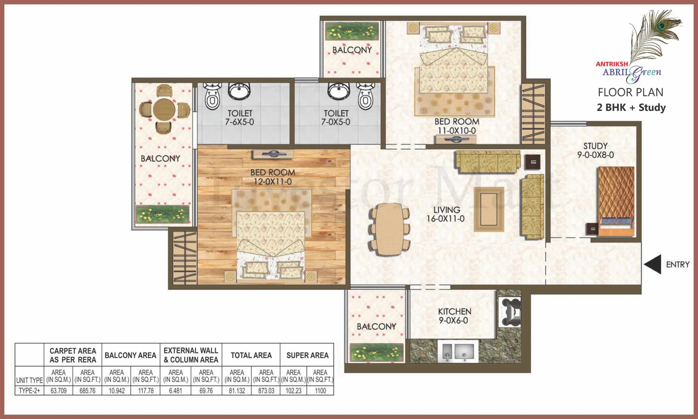 1100 Sqft