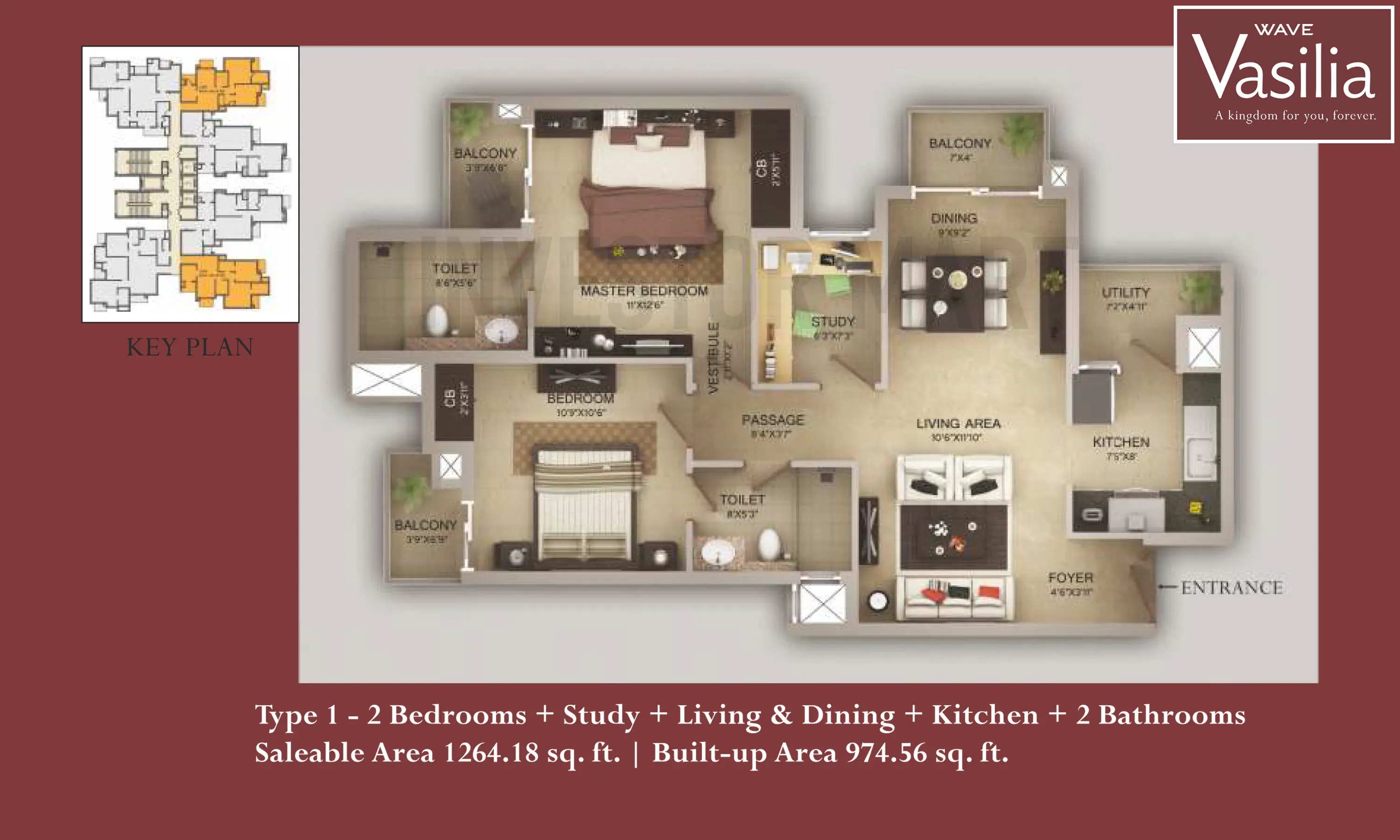 1264 Sqft