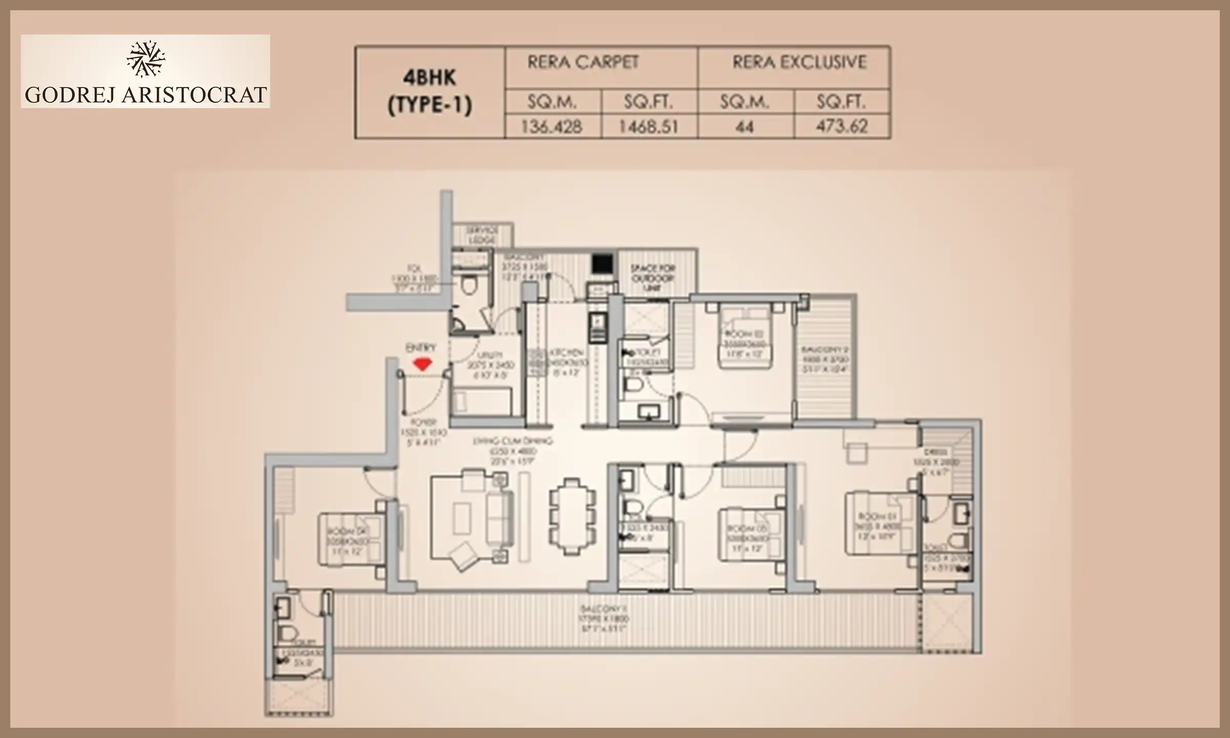 1468 Sqft