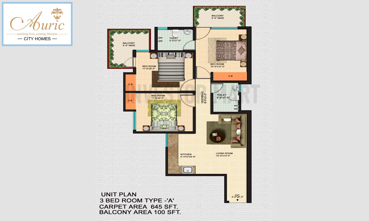 645 Sqft
