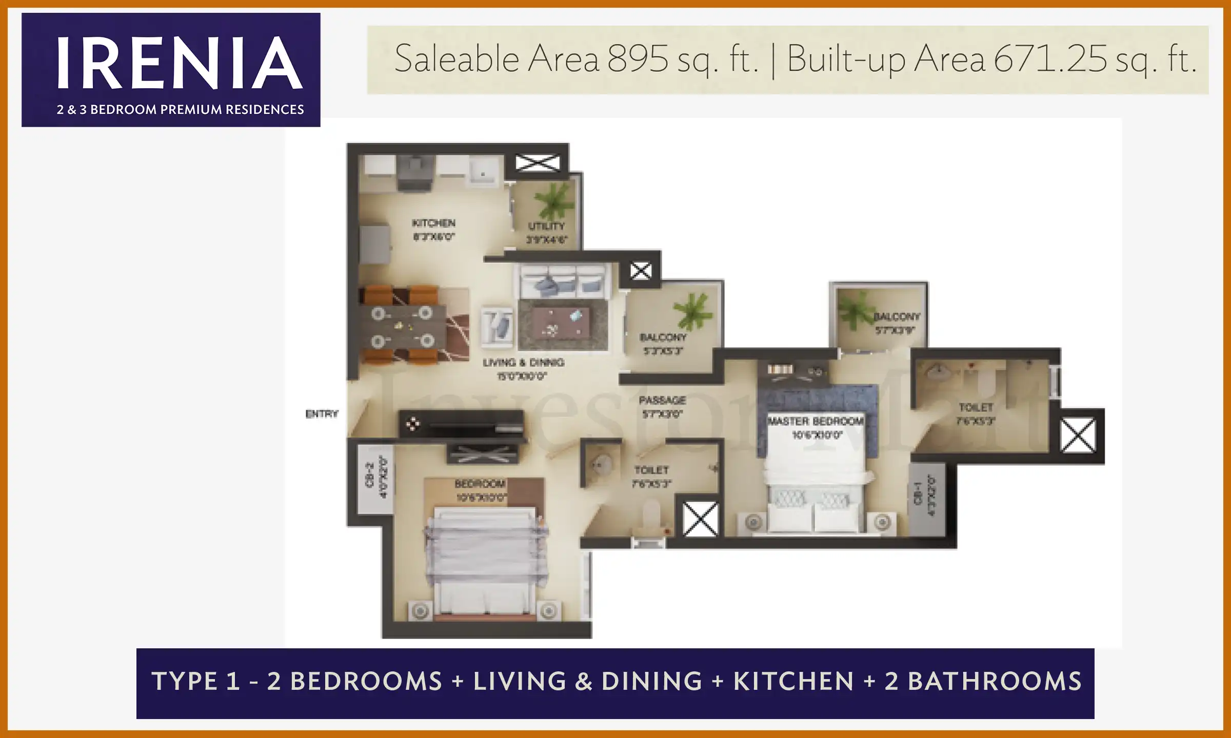 895 Sqft