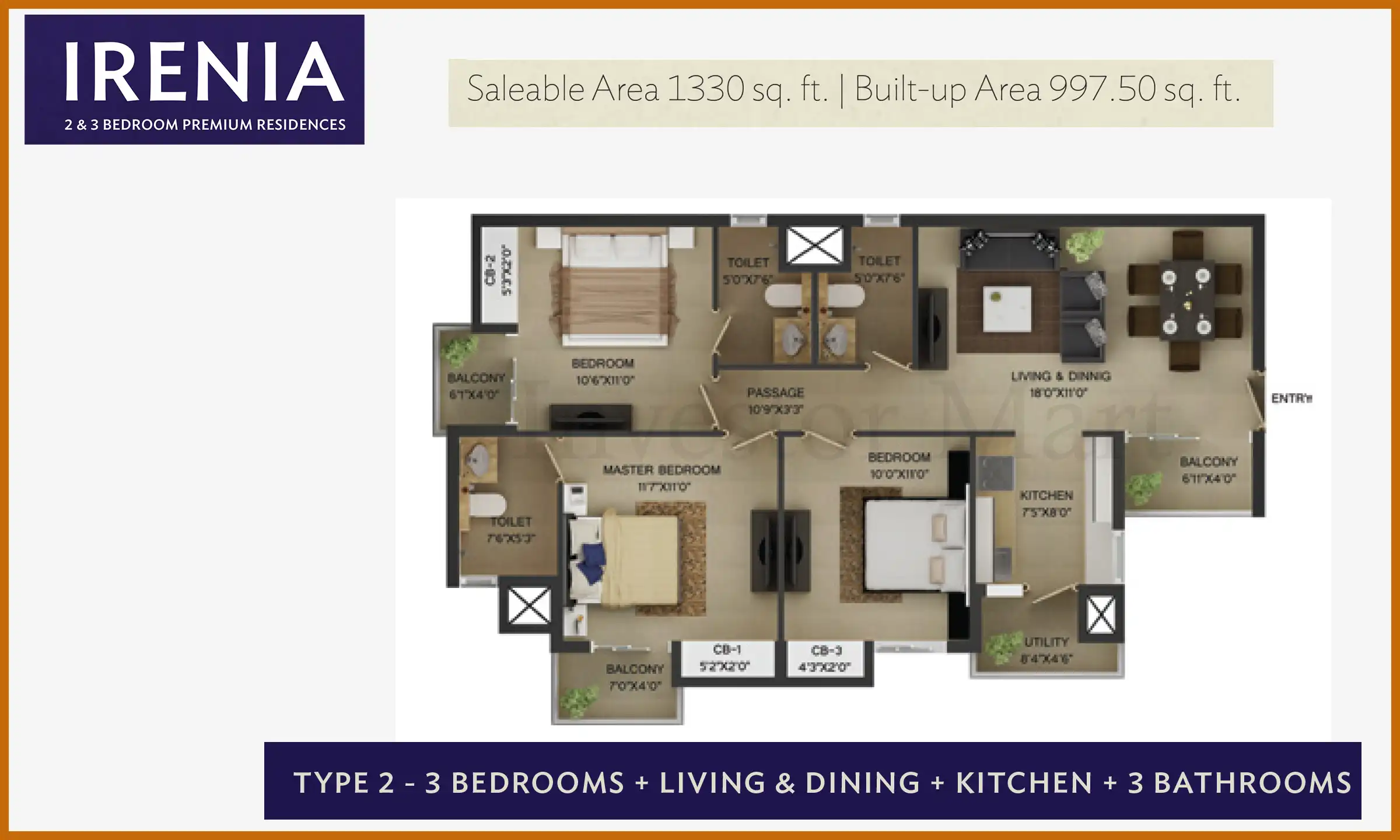 1330 Sqft