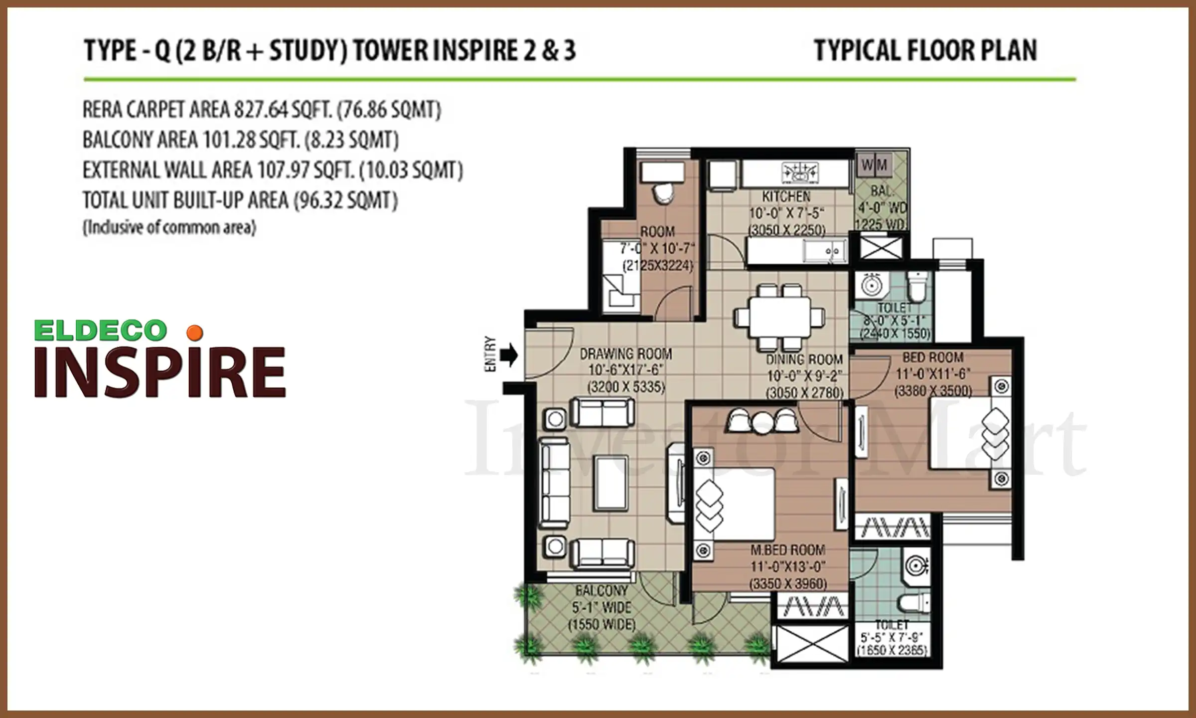 828 Sqft