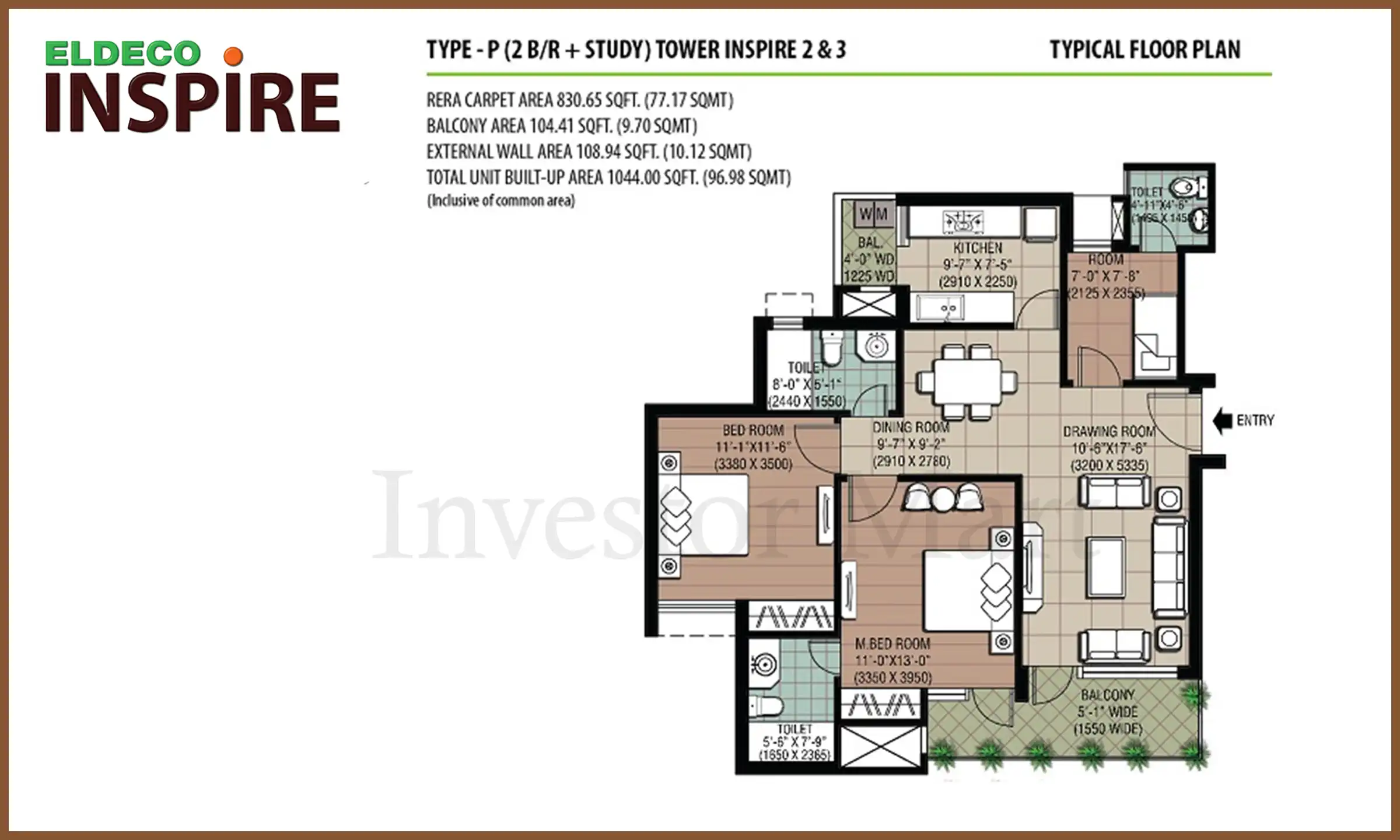 830 Sqft
