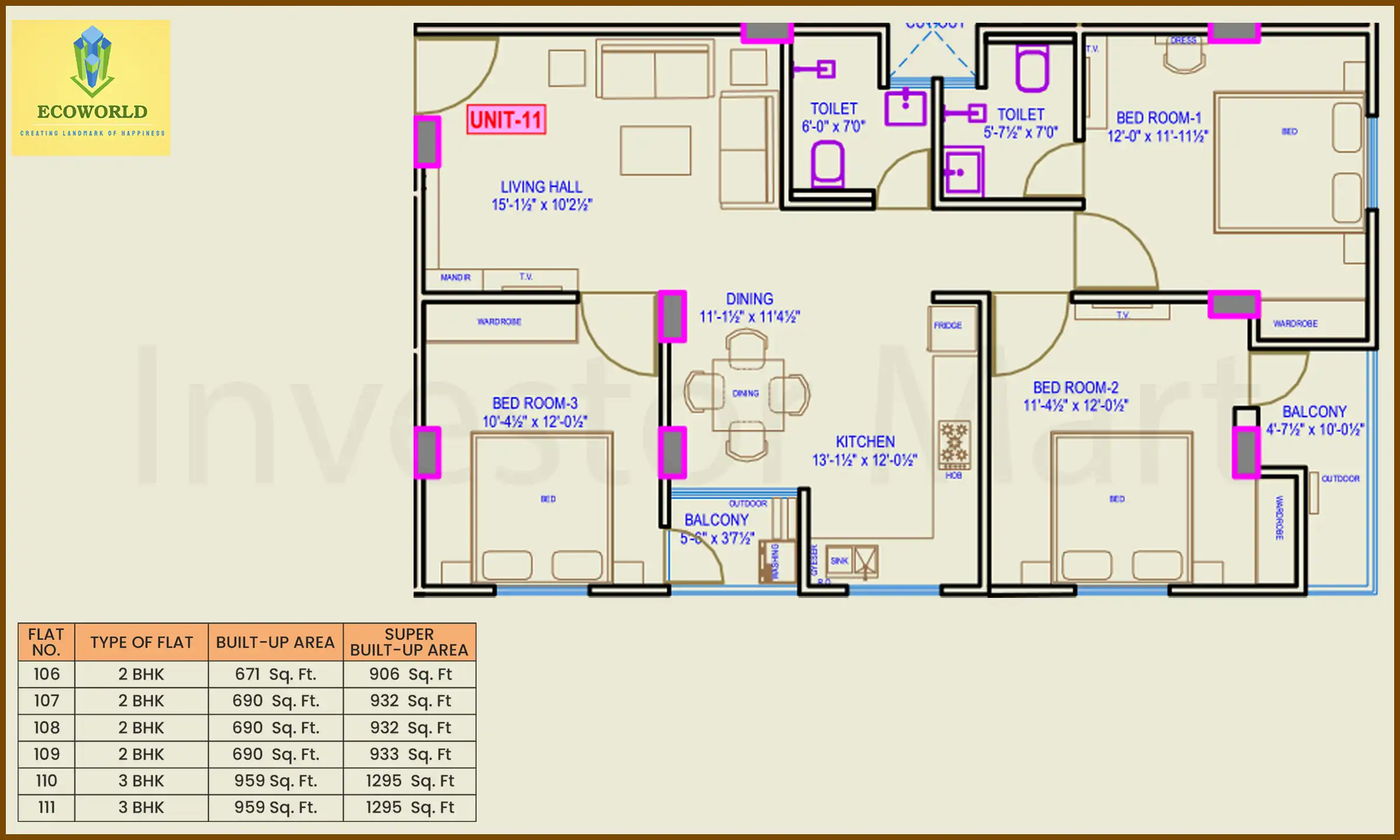 1295 Sqft