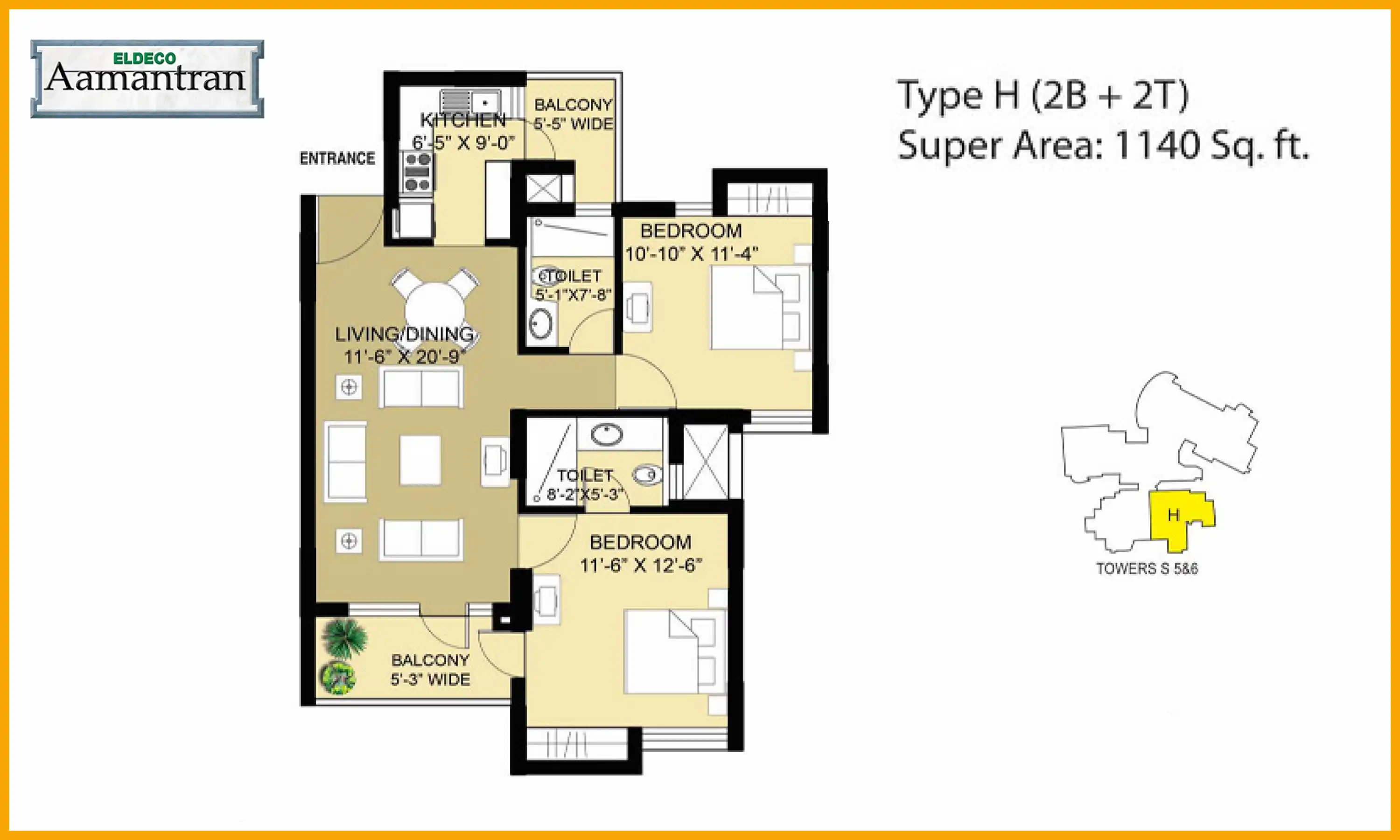 1140 Sqft