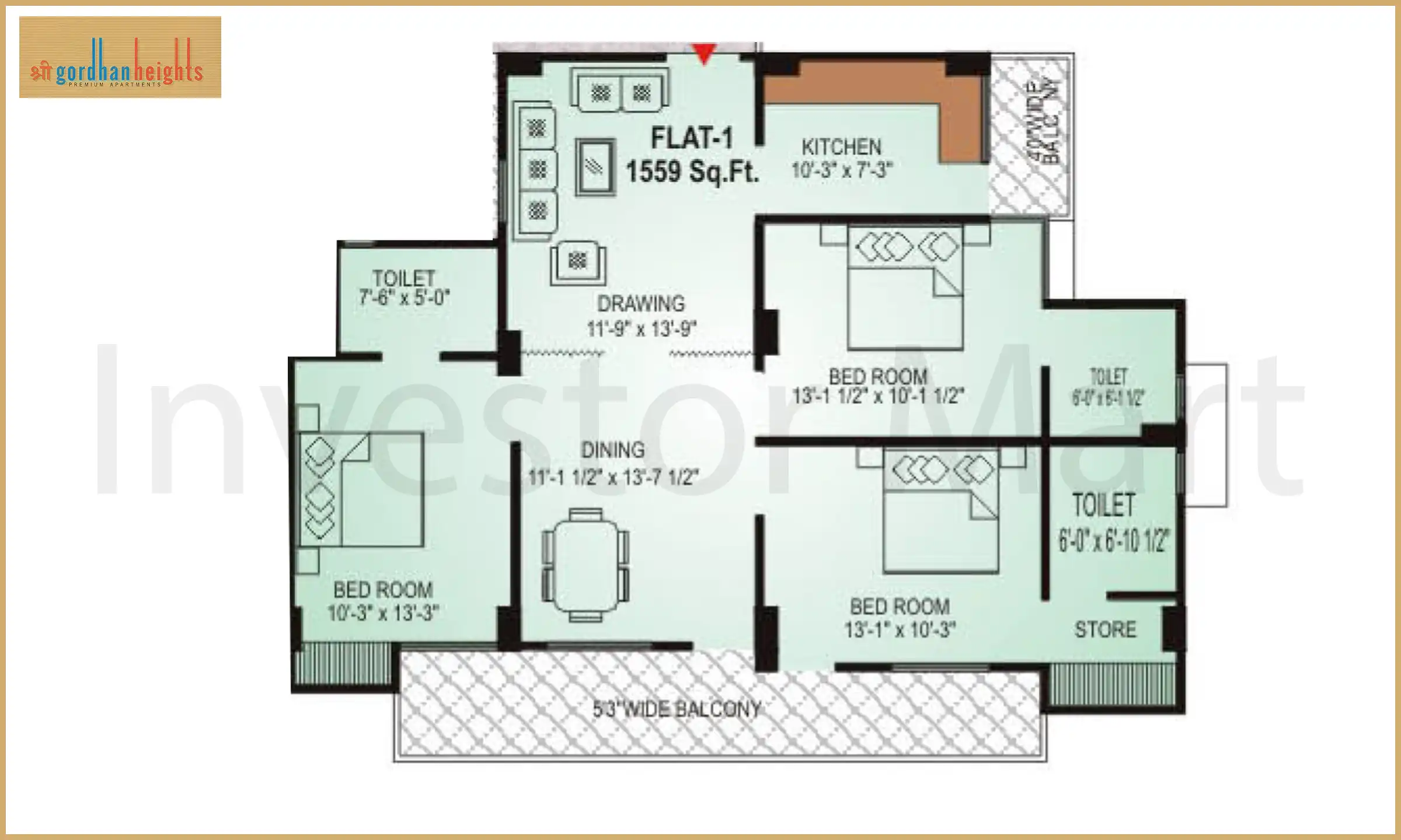 1559 Sqft