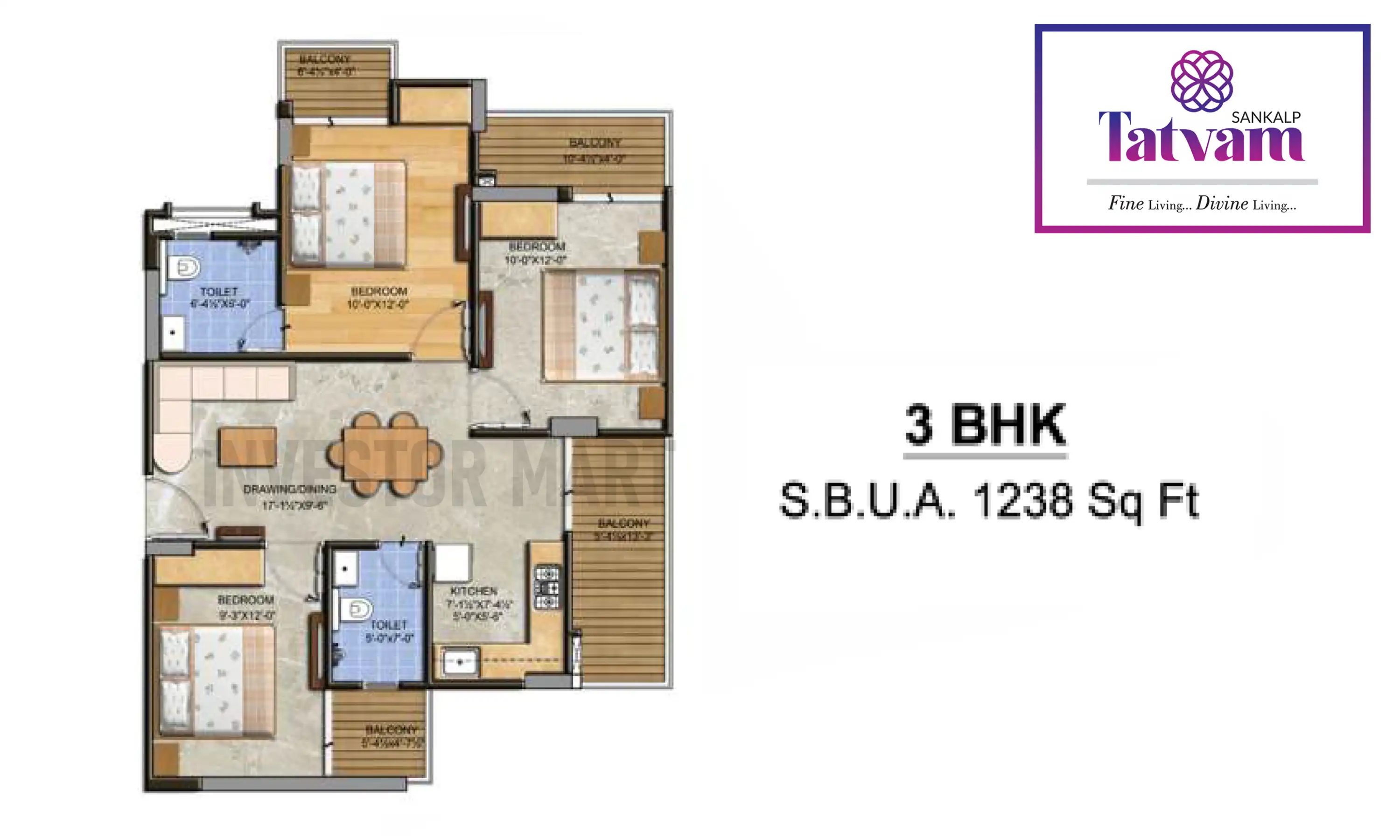 1238 Sqft