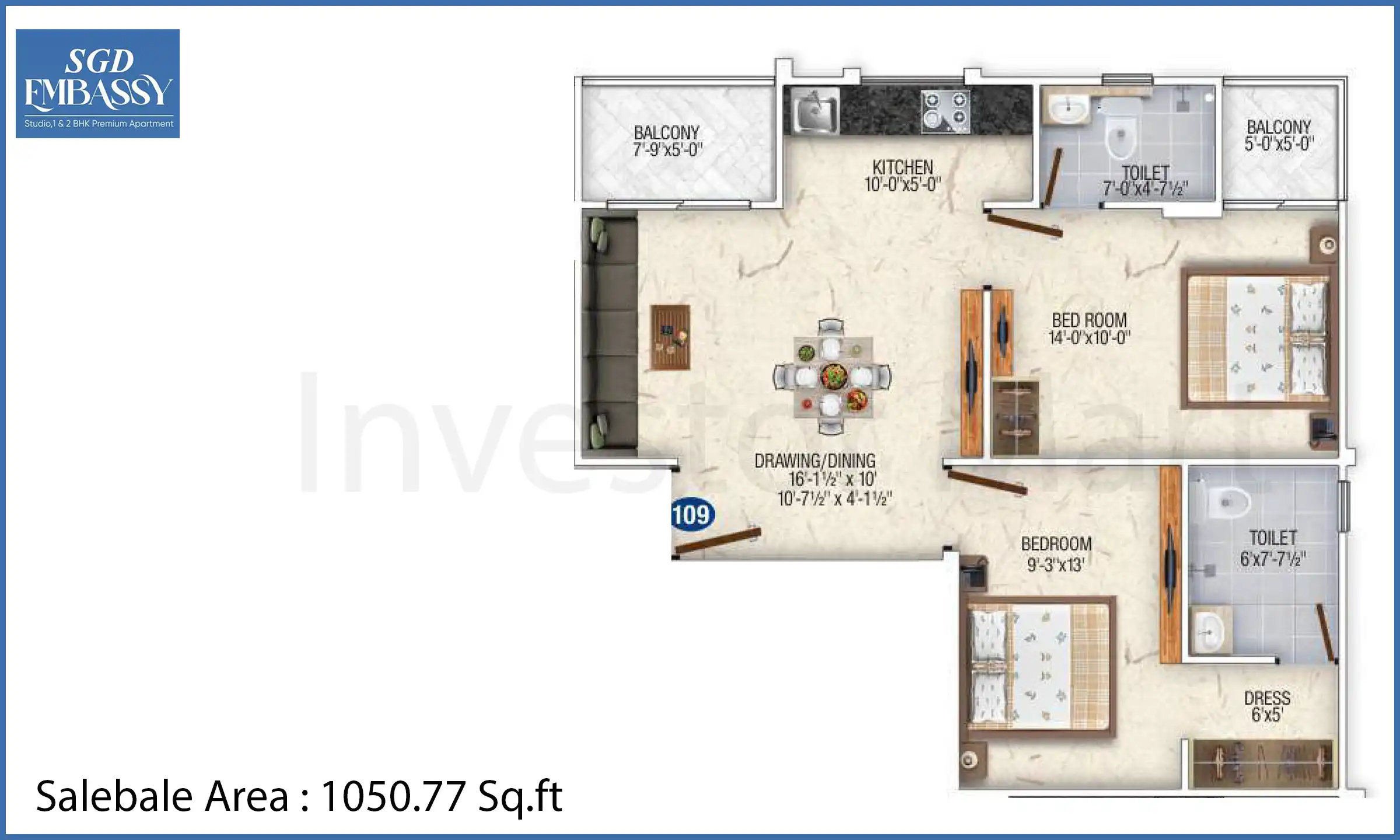 1051 Sqft