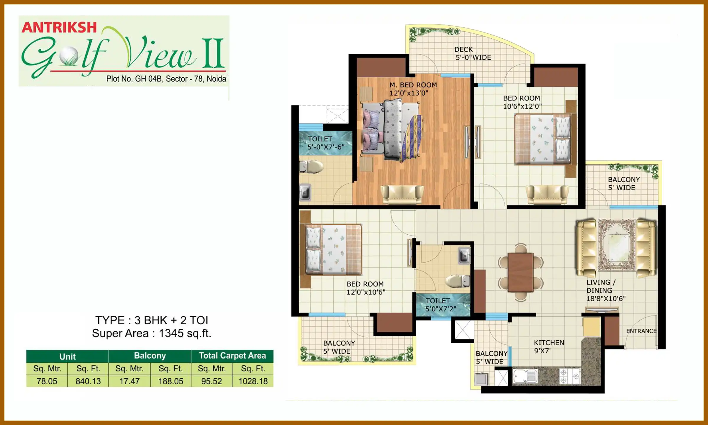 1345 Sqft