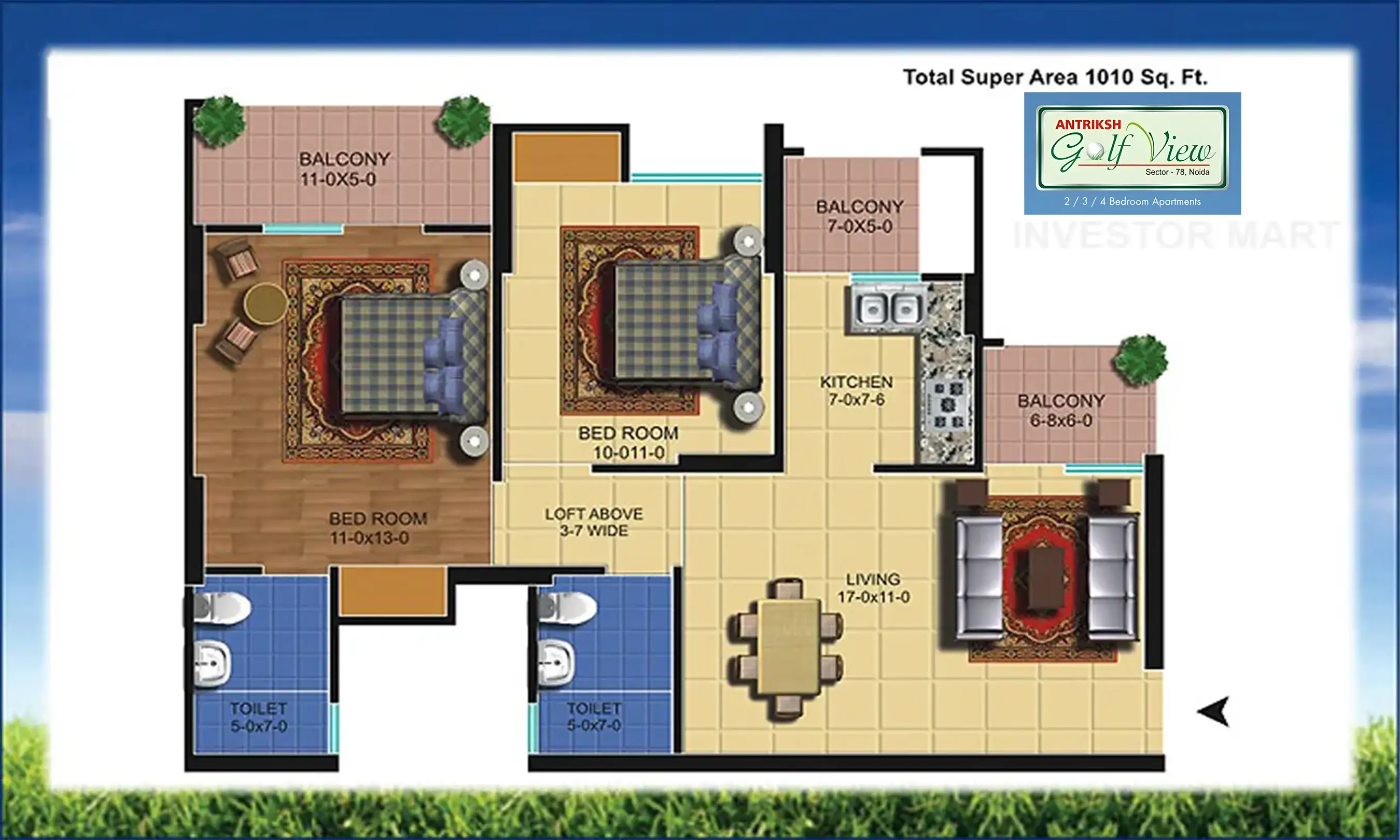 1010 Sqft