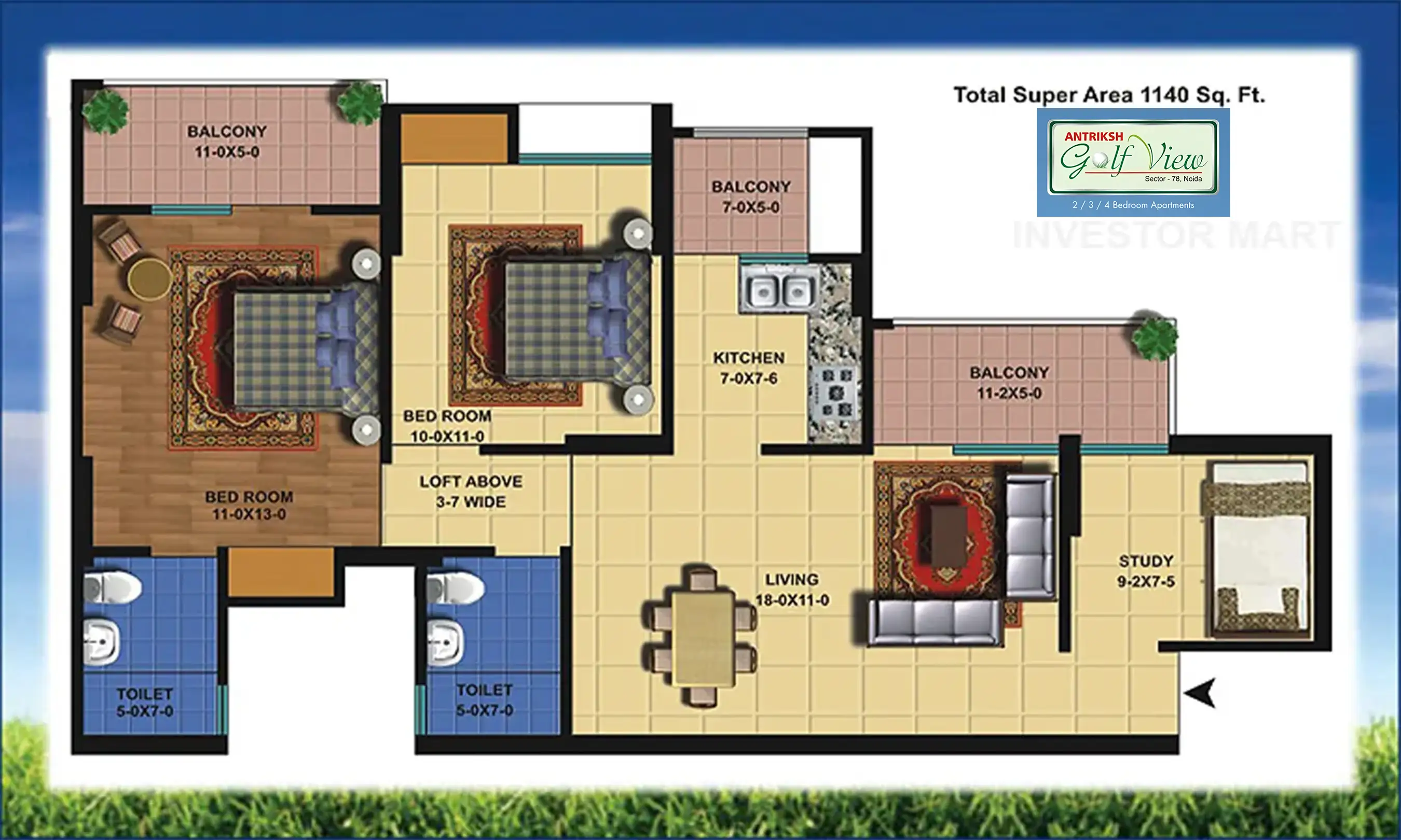 1140 Sqft