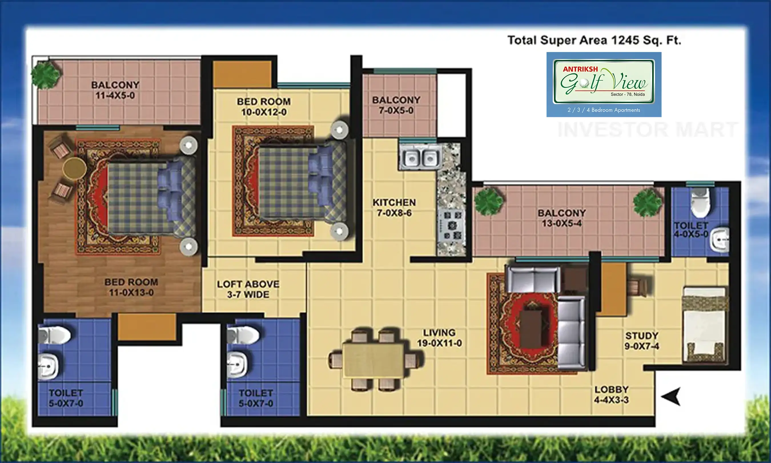 1245 Sqft