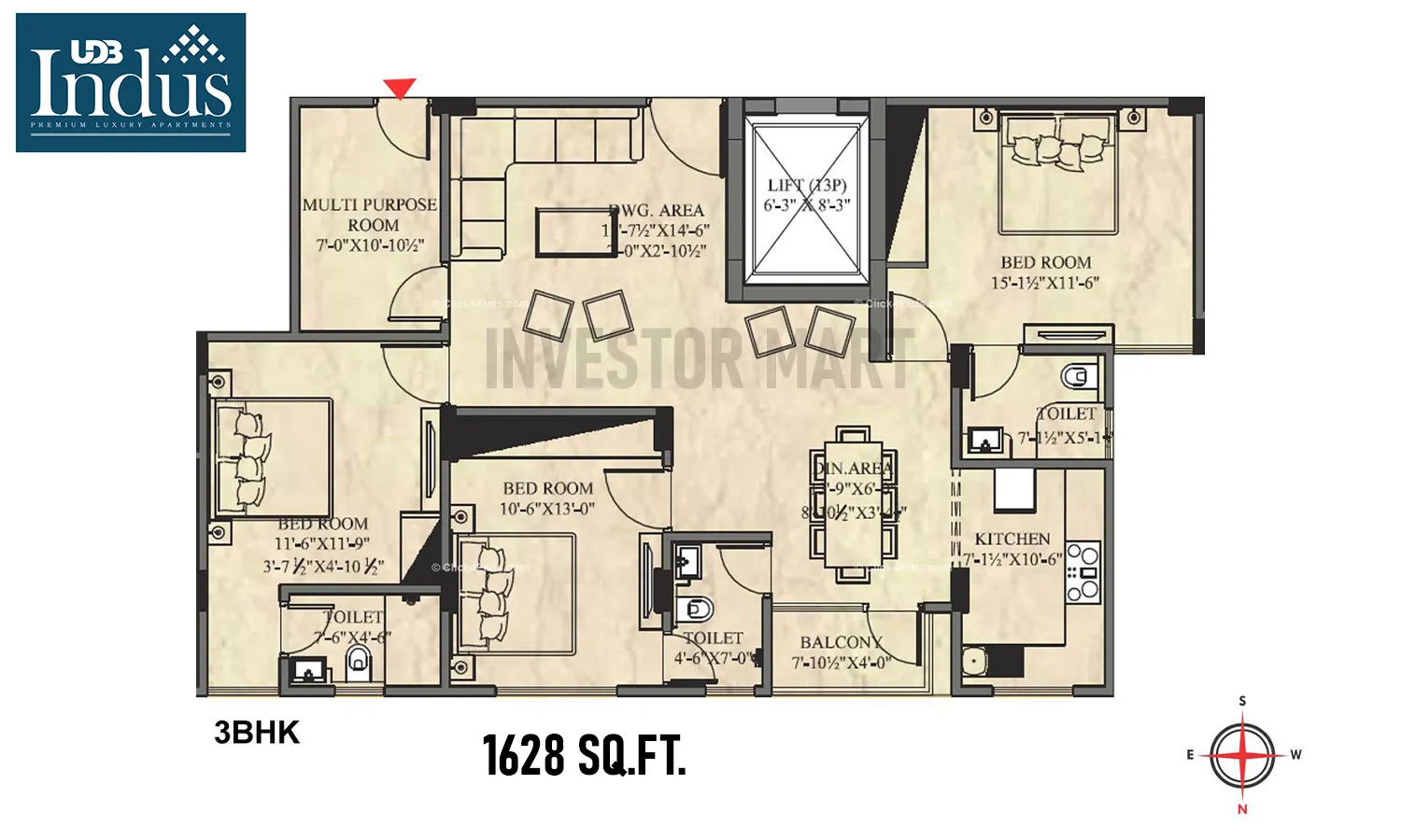 1628 Sqft