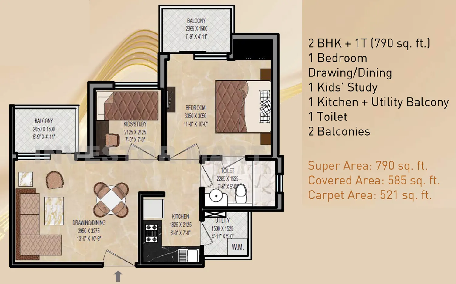 790 Sqft